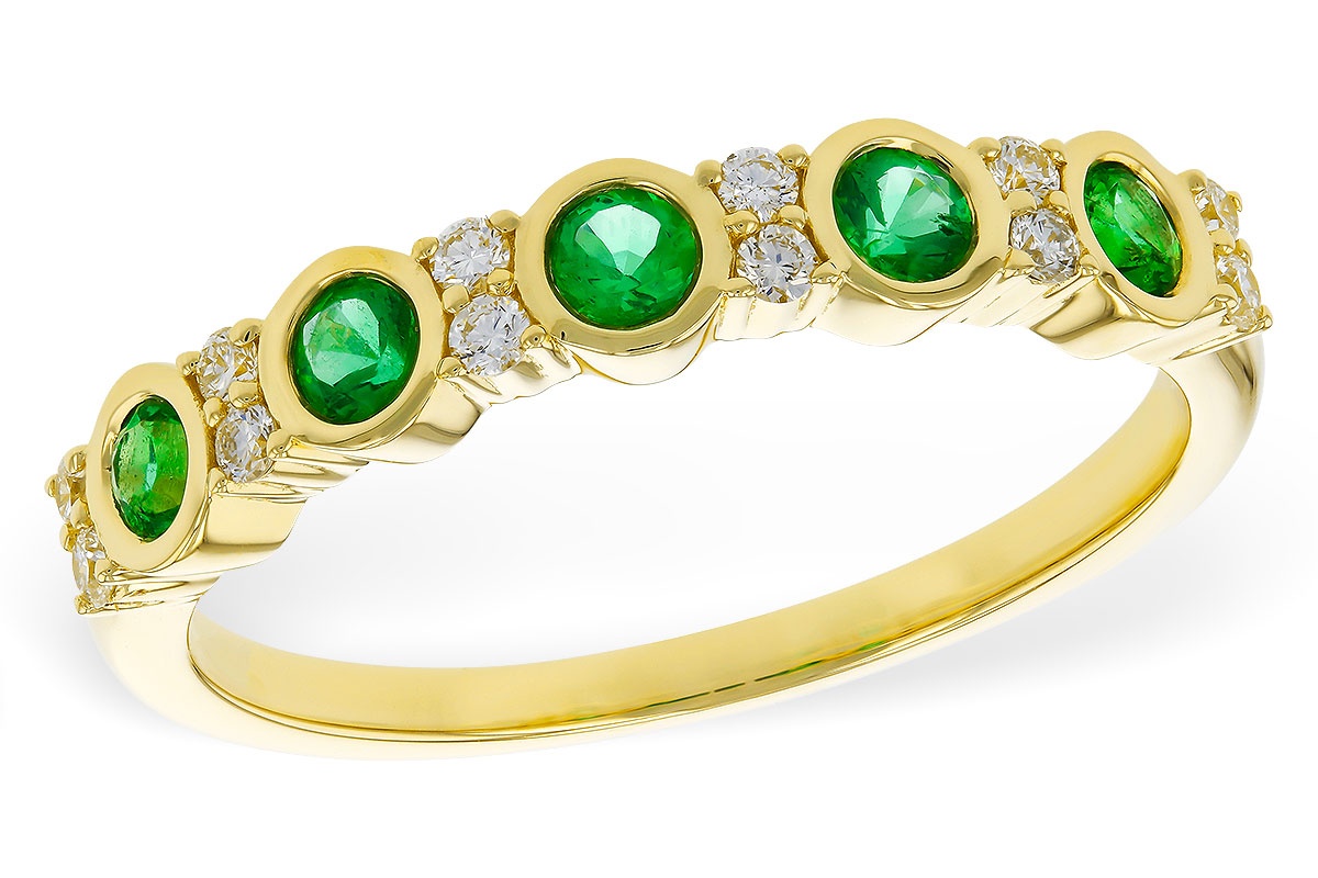 Allison Kaufman Emerald & Diamond Band Ring
