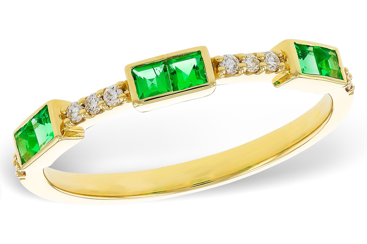 Allison Kaufman Emerald & Diamond Band Ring