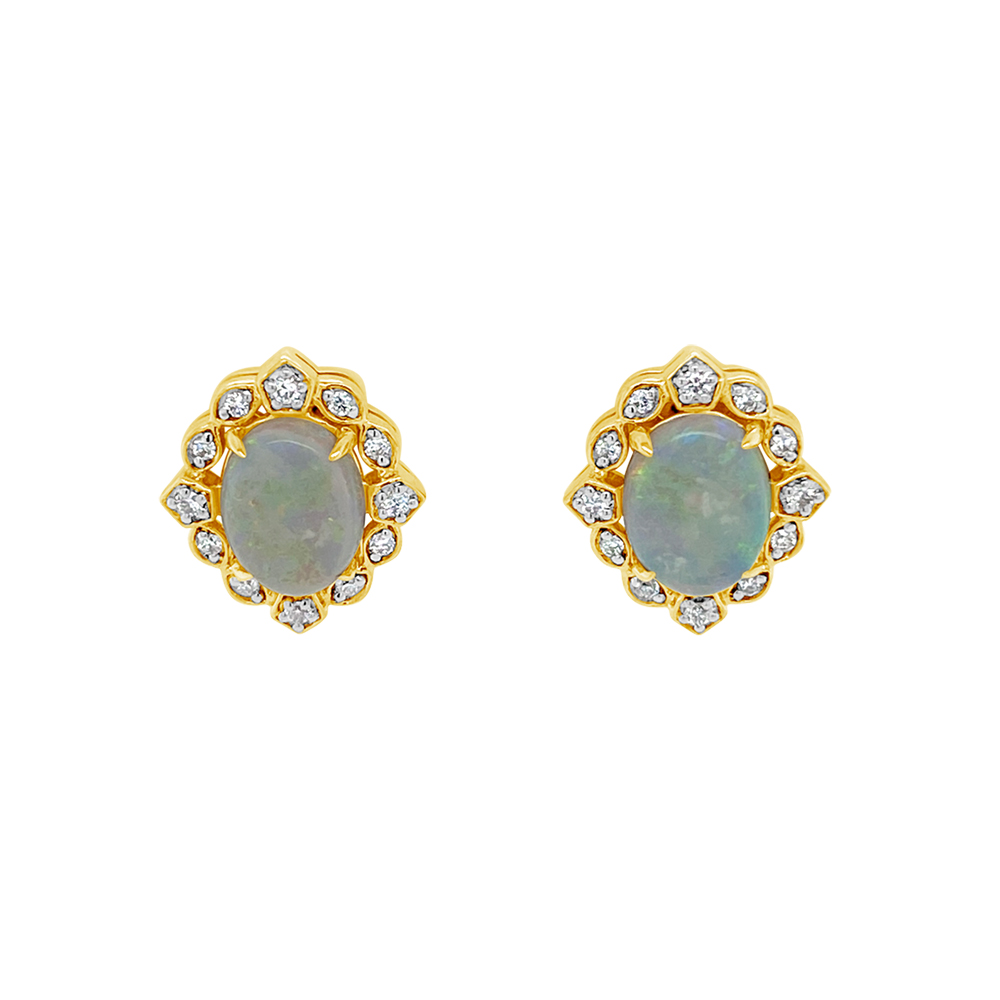 Irisa By Martin Binder Opal & Diamond Earrings