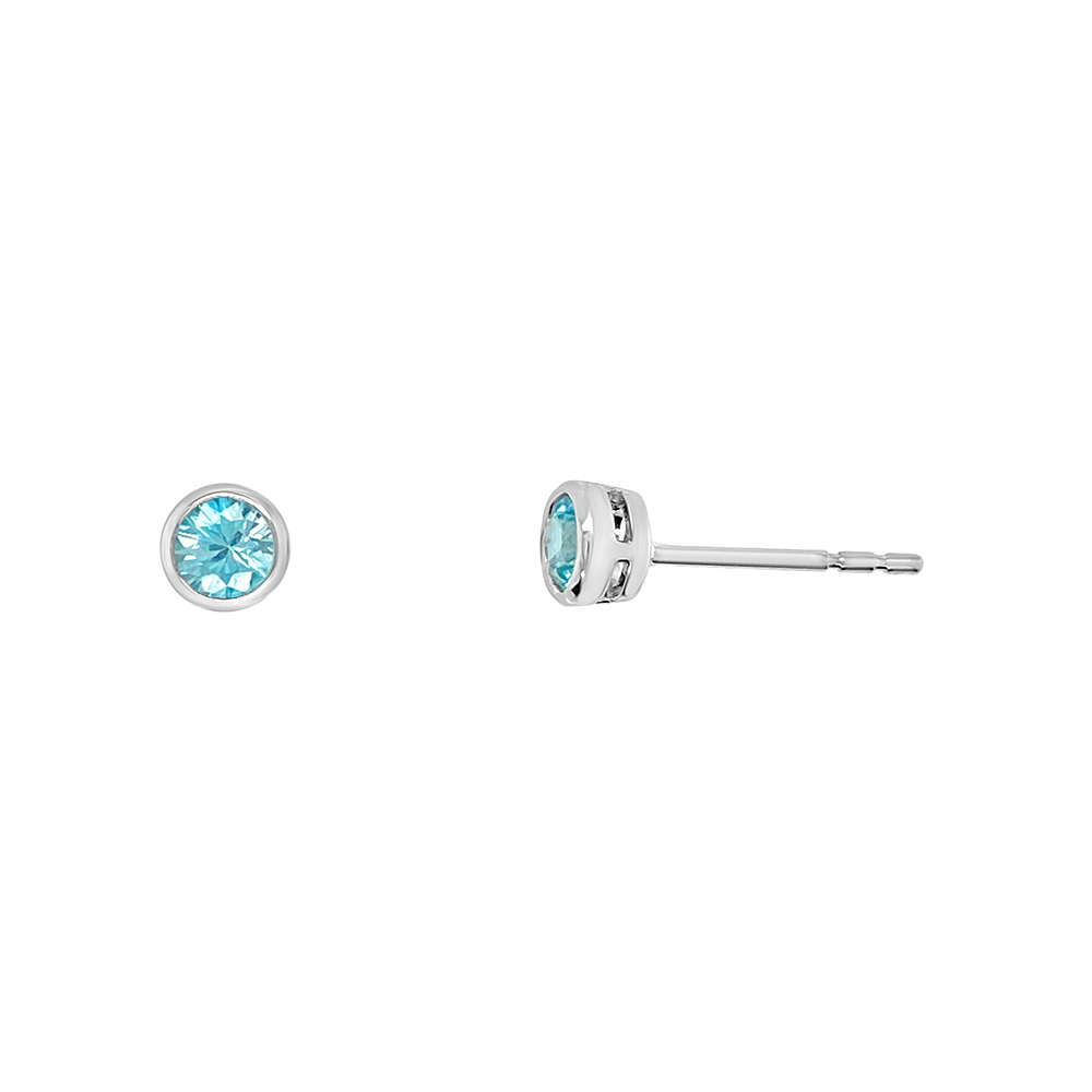 Irisa By Martin Binder Blue Zircon Bezel Stud Earrings