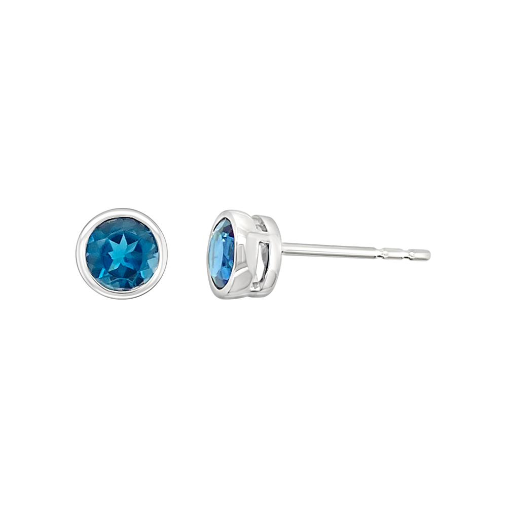 Irisa By Martin Binder London Blue Topaz Bezel Stud Earrings