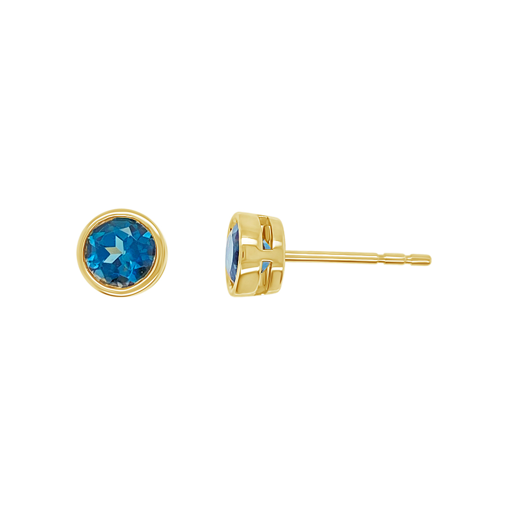 Irisa By Martin Binder London Blue Topaz Bezel Stud Earrings