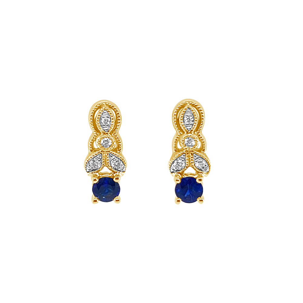 Irisa By Martin Binder Blue Sapphire & Diamond Filigree Earrings