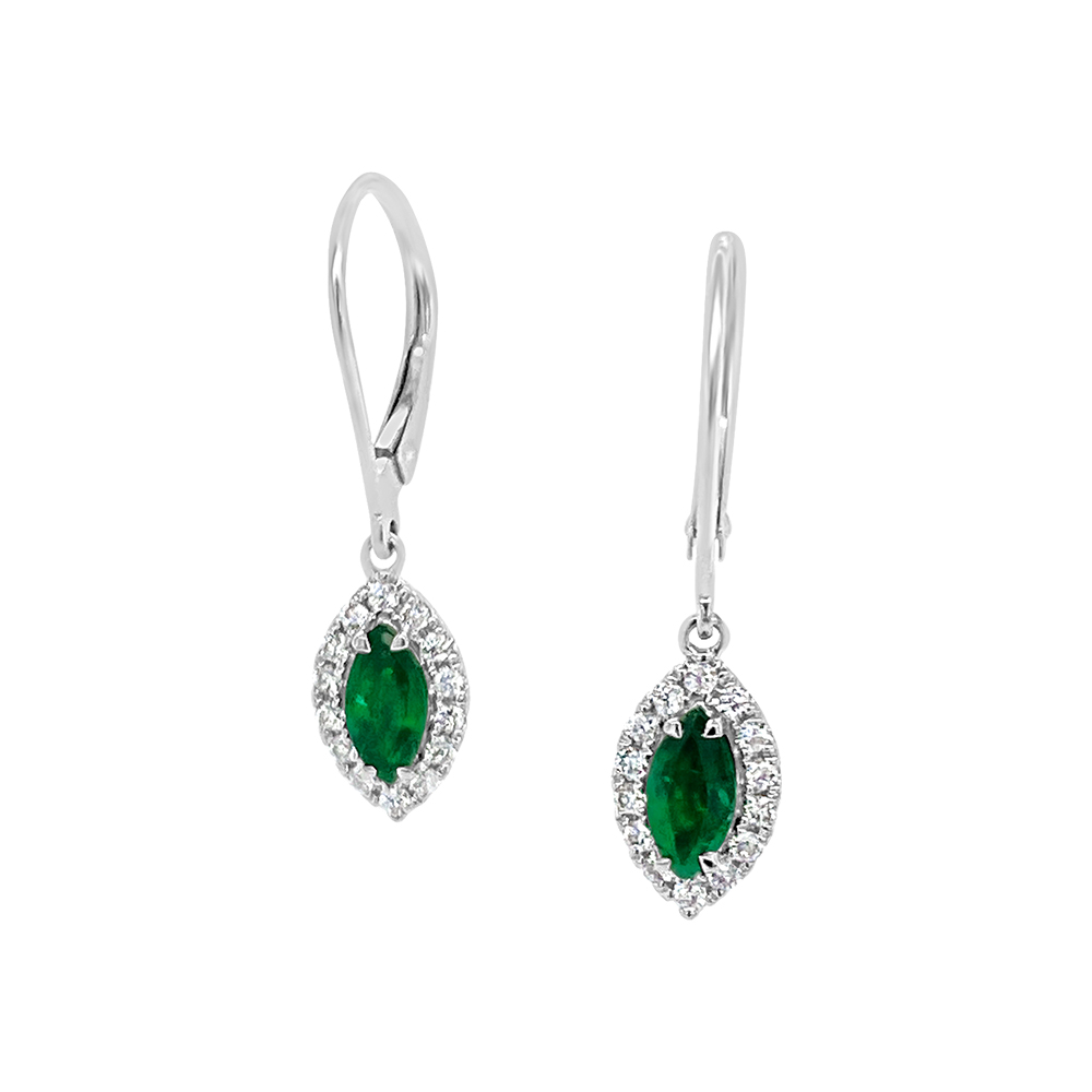 Irisa By Martin Binder Marquise Emerald & Diamond Dangle Earrings