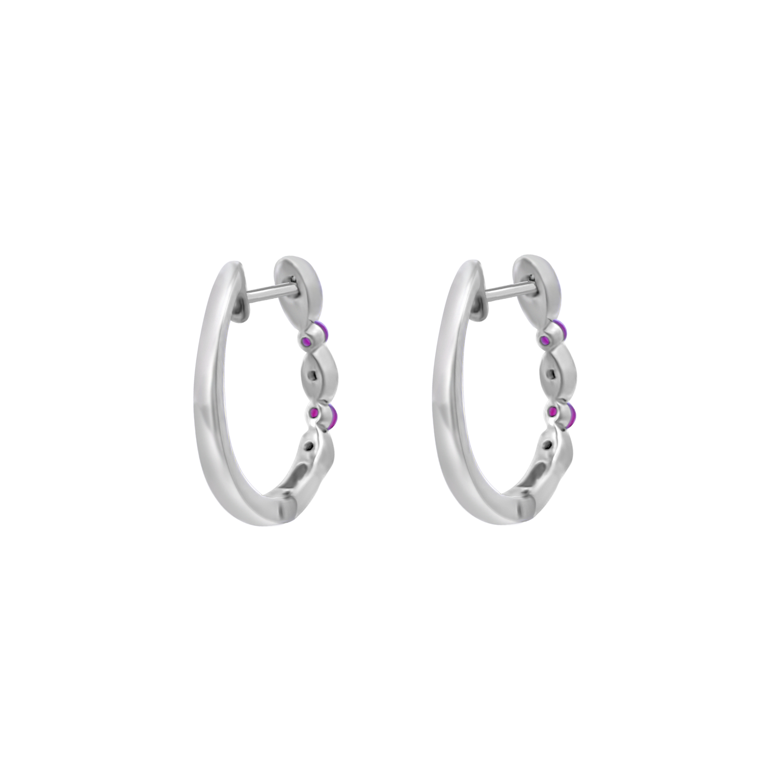 Irisa By Martin Binder Blue Sapphire & Diamond Hoop Earrings
