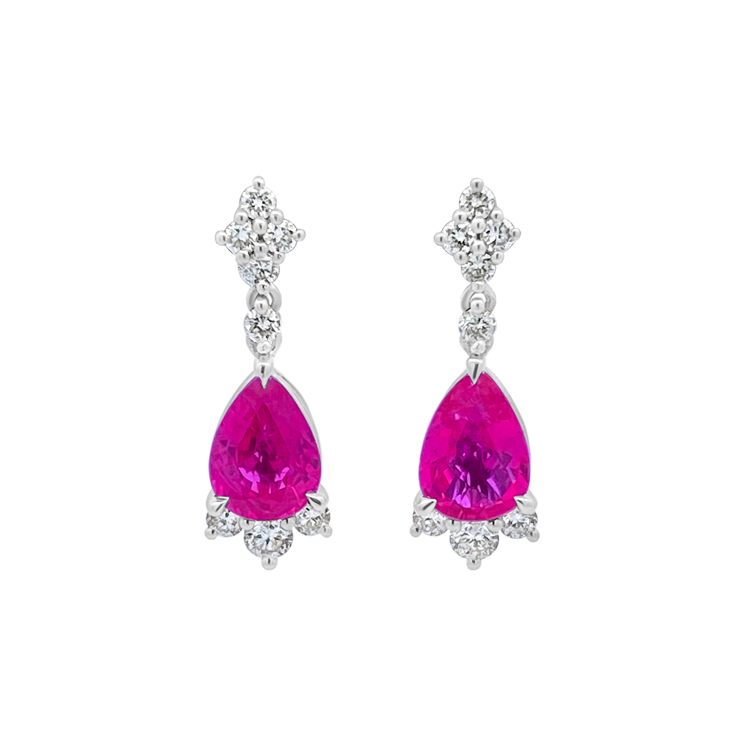 Irisa By Martin Binder Pear Ruby & Diamond Dangle Earrings