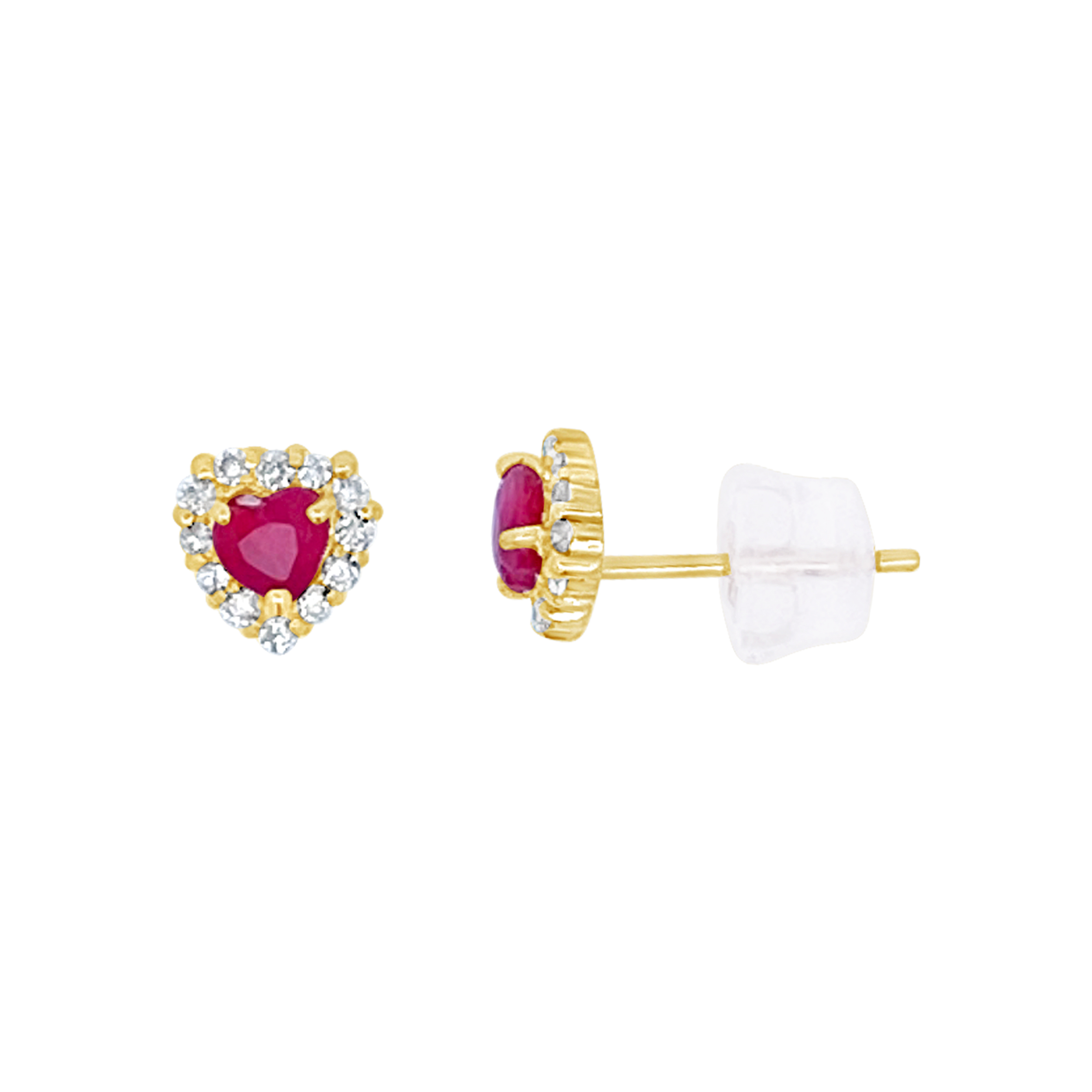 Irisa By Martin Binder Heart Ruby & Diamond Stud Earrings