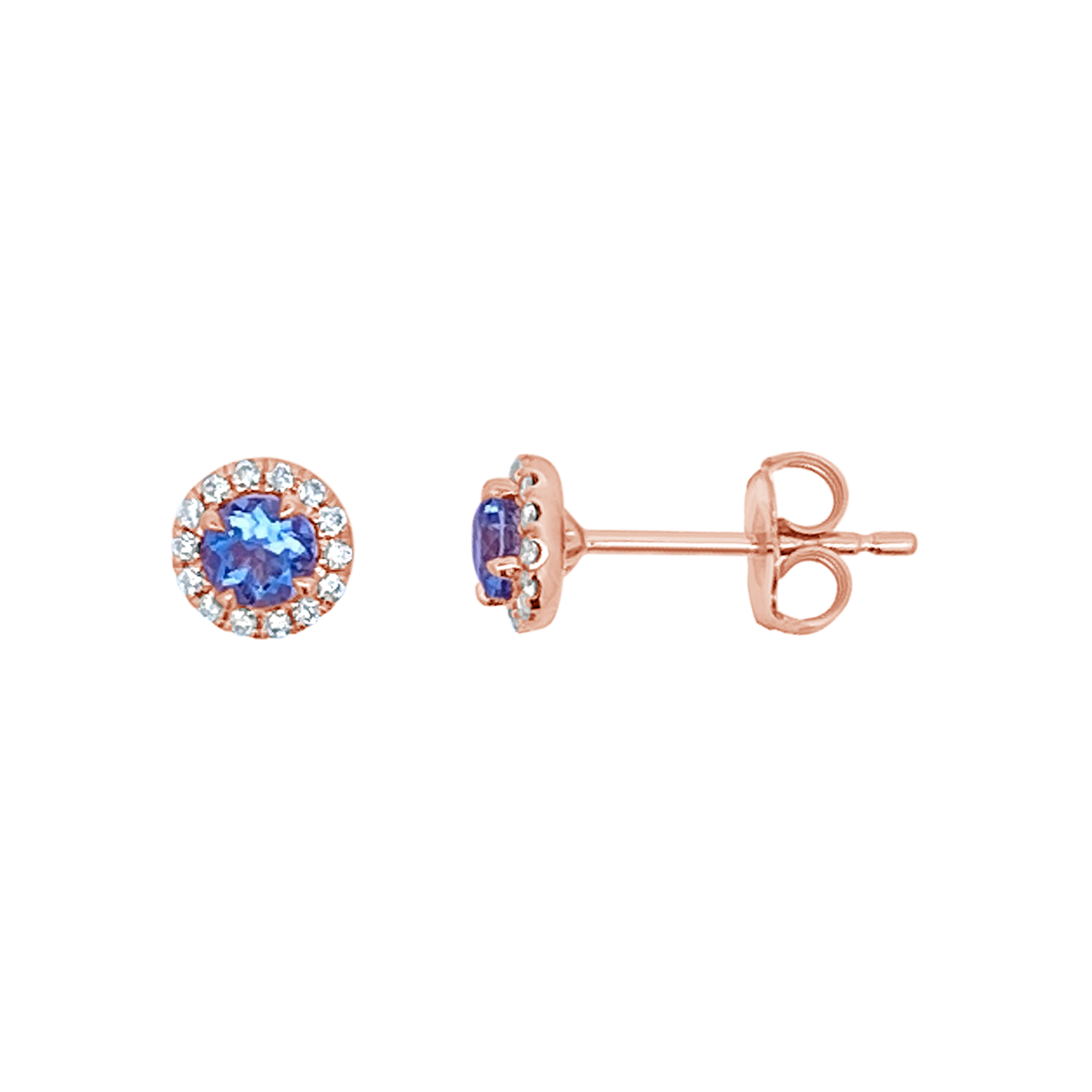Irisa By Martin Binder Aquamarine & Diamond Halo Stud Earrings