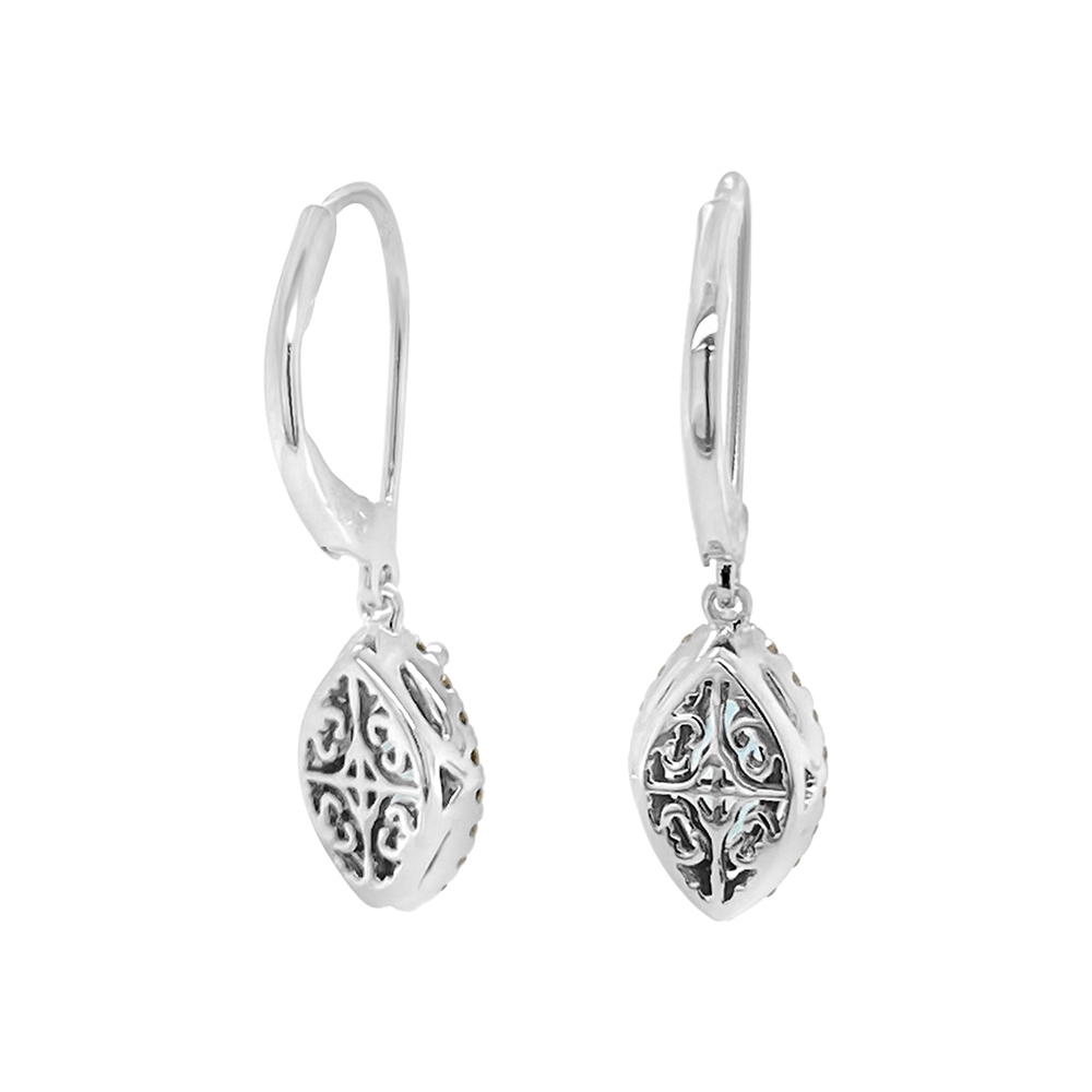 Irisa By Martin Binder Marquise Aquamarine & Diamond Dangle Earrings