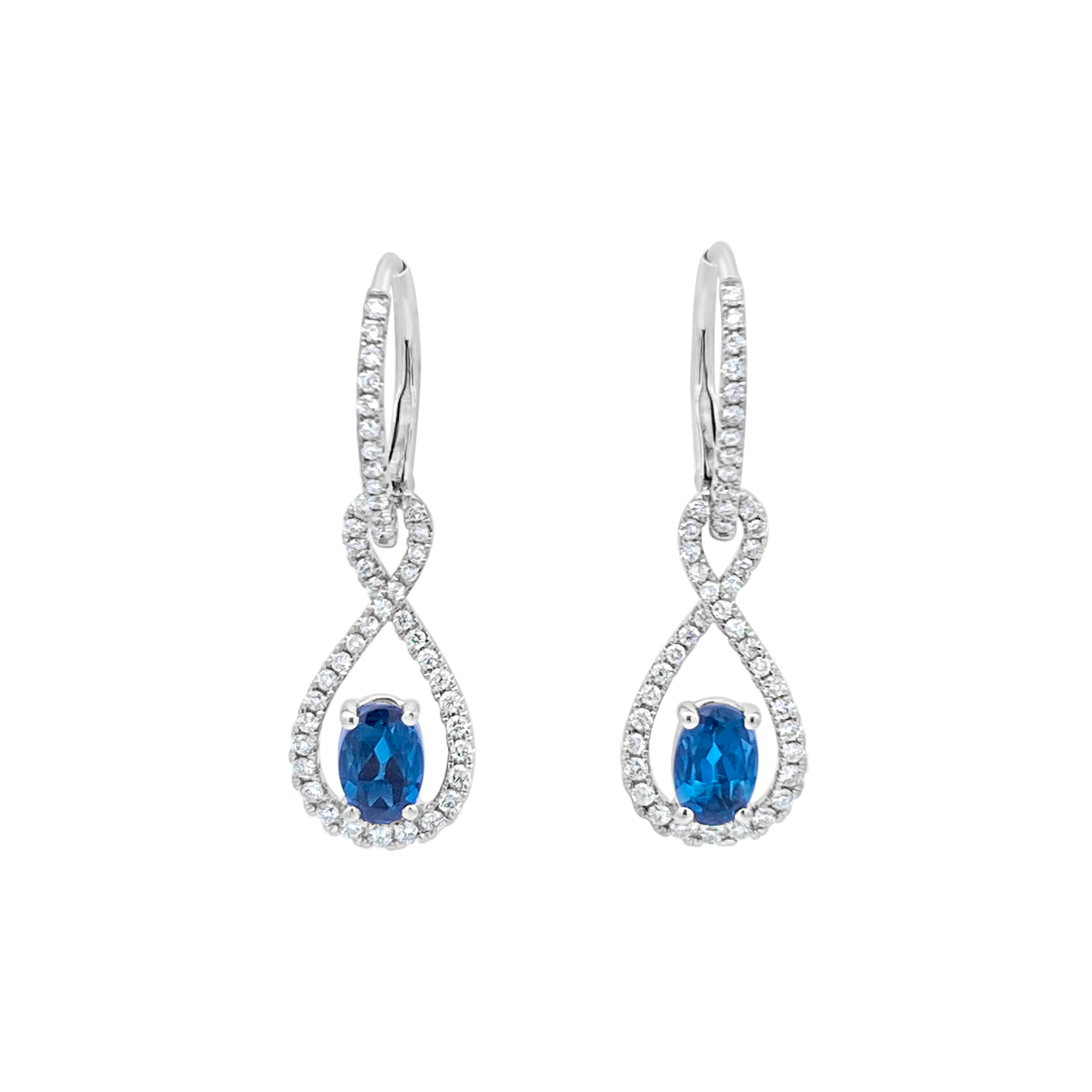 Irisa By Martin Binder London Blue Topaz & Diamond Dangle Earrings