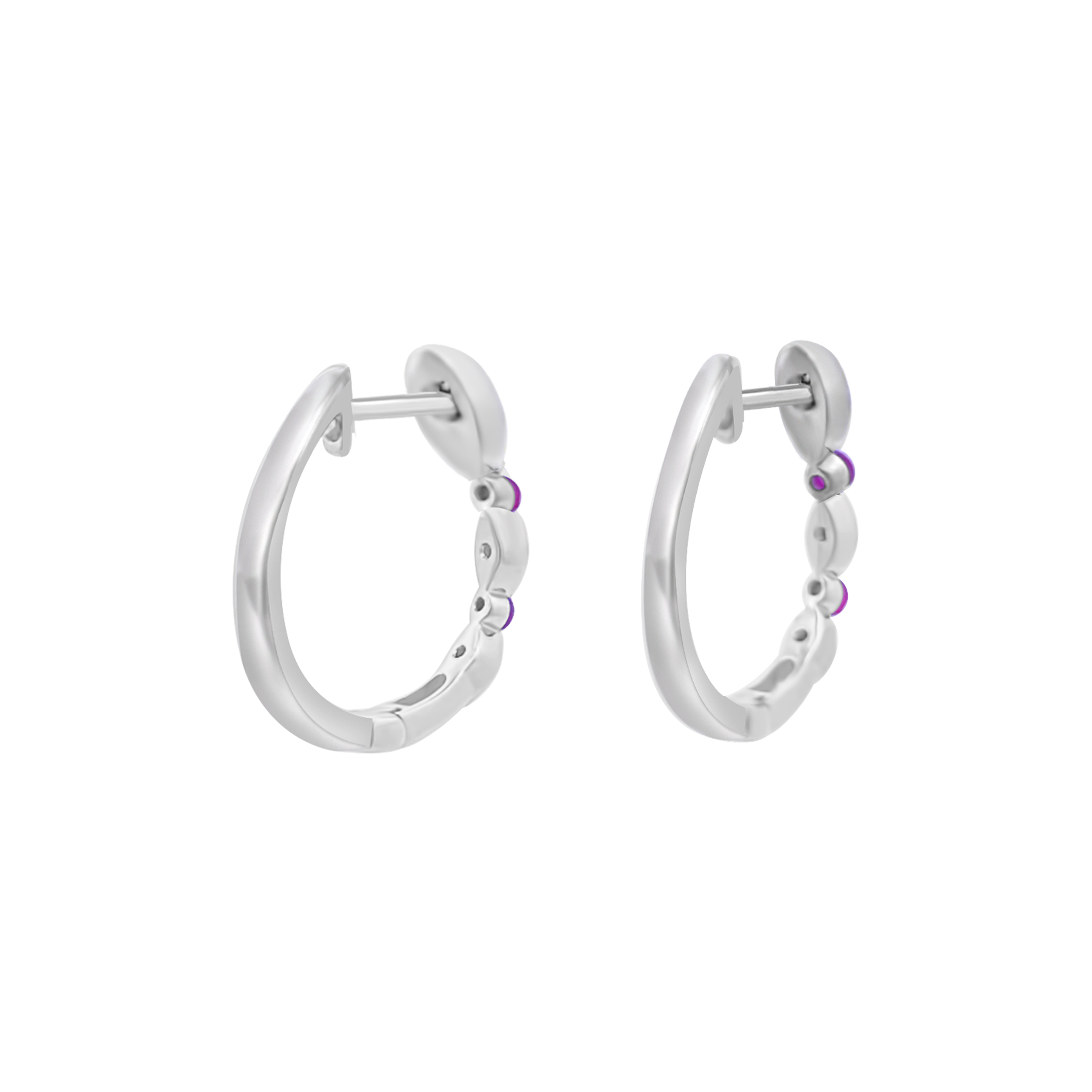 Irisa By Martin Binder Ruby & Diamond Hoop Earrings
