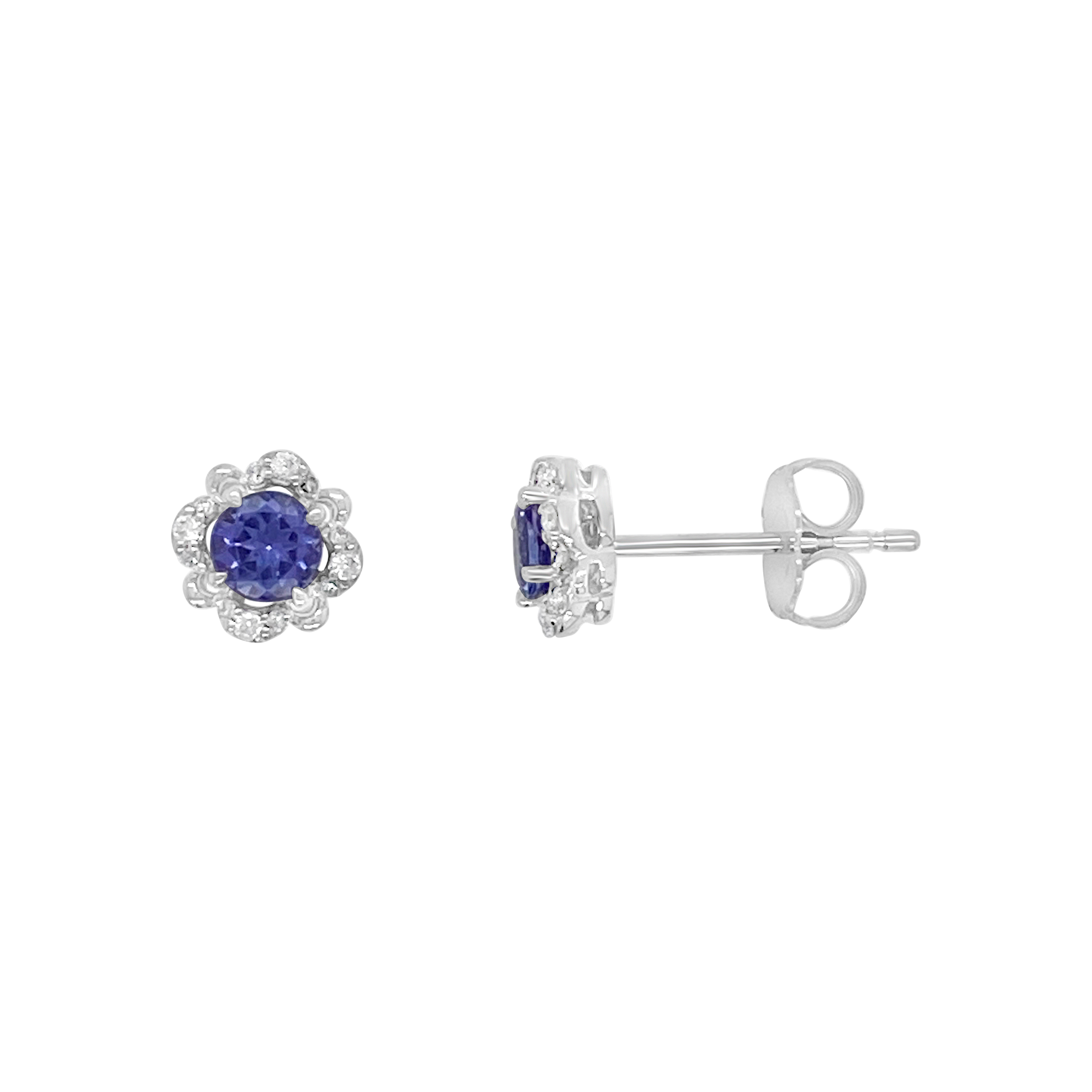 Irisa By Martin Binder Tanzanite & Diamond Halo Earrings