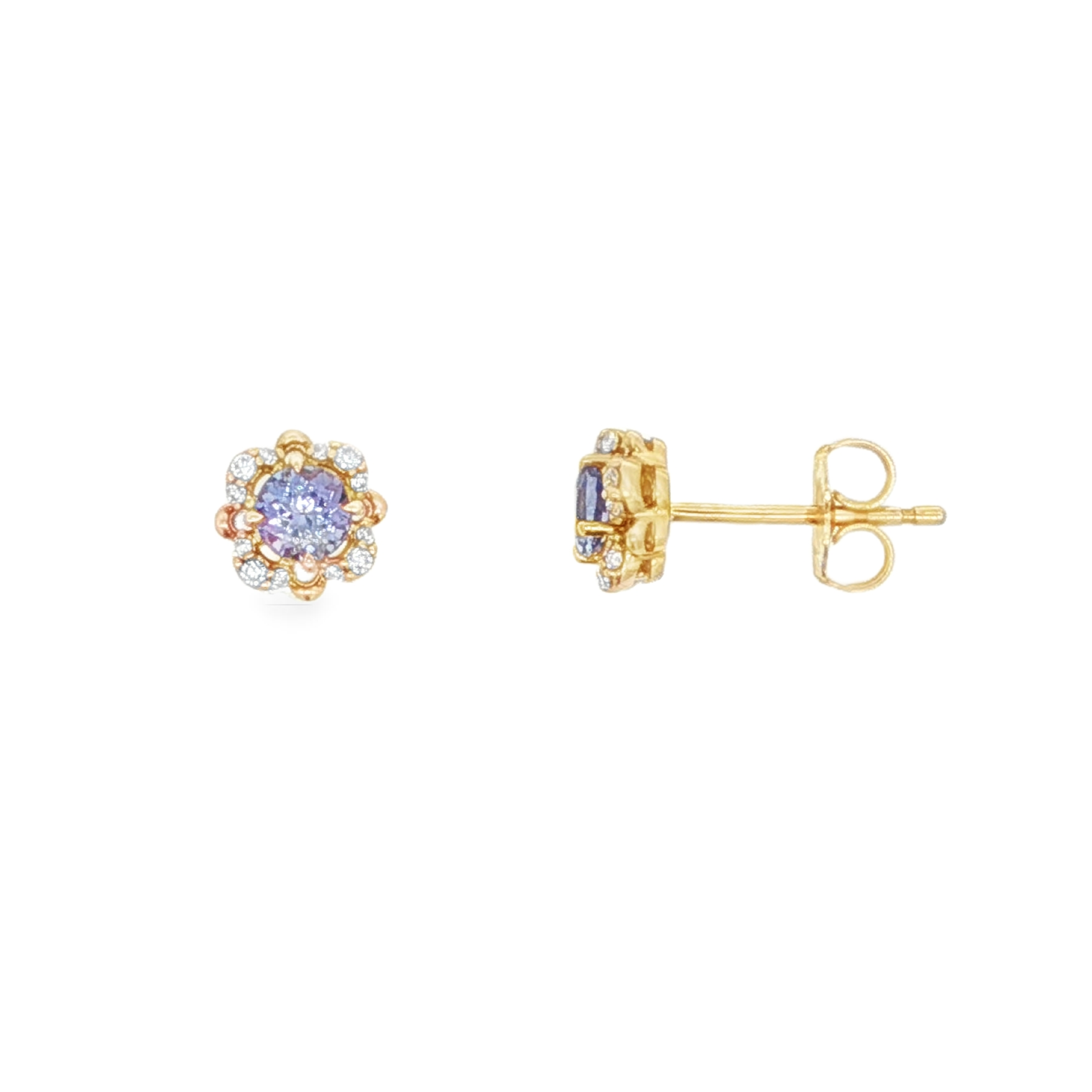 Irisa by Martin Binder Tanzanite & Diamond Halo Earrings