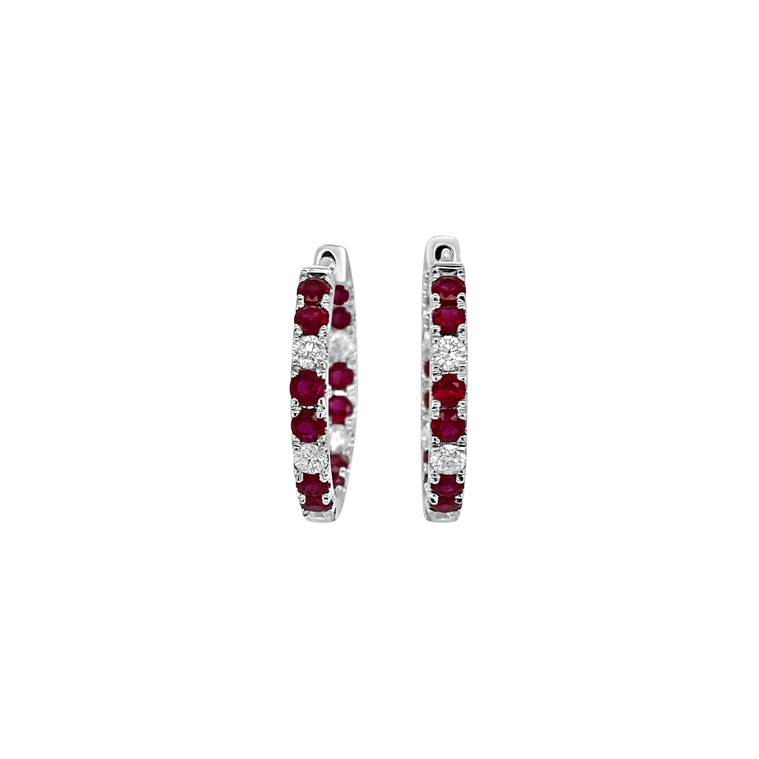 Irisa By Martin Binder Ruby & Diamond Hoop Earrings