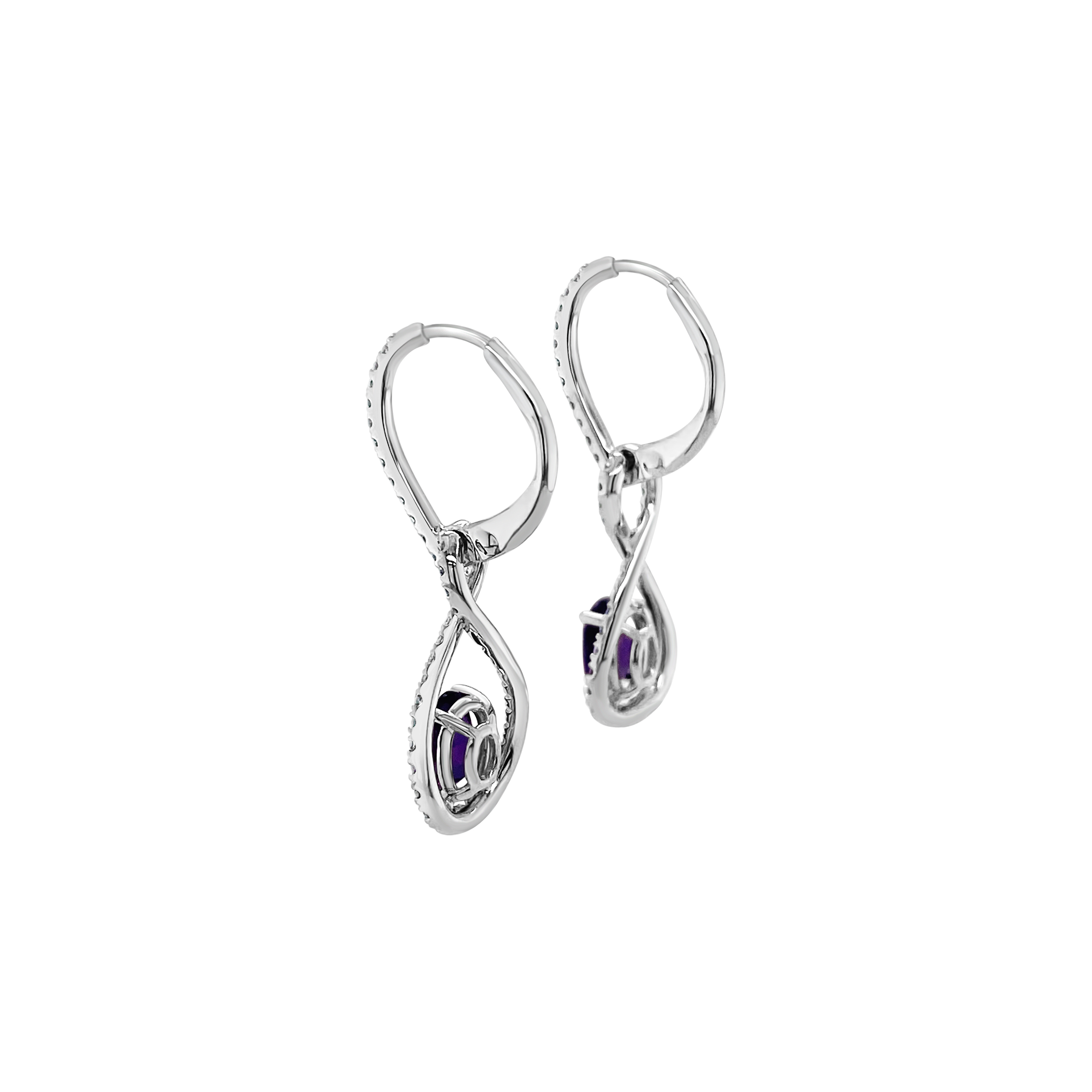 Irisa By Martin Binder Amethyst & Diamond Dangle Earrings