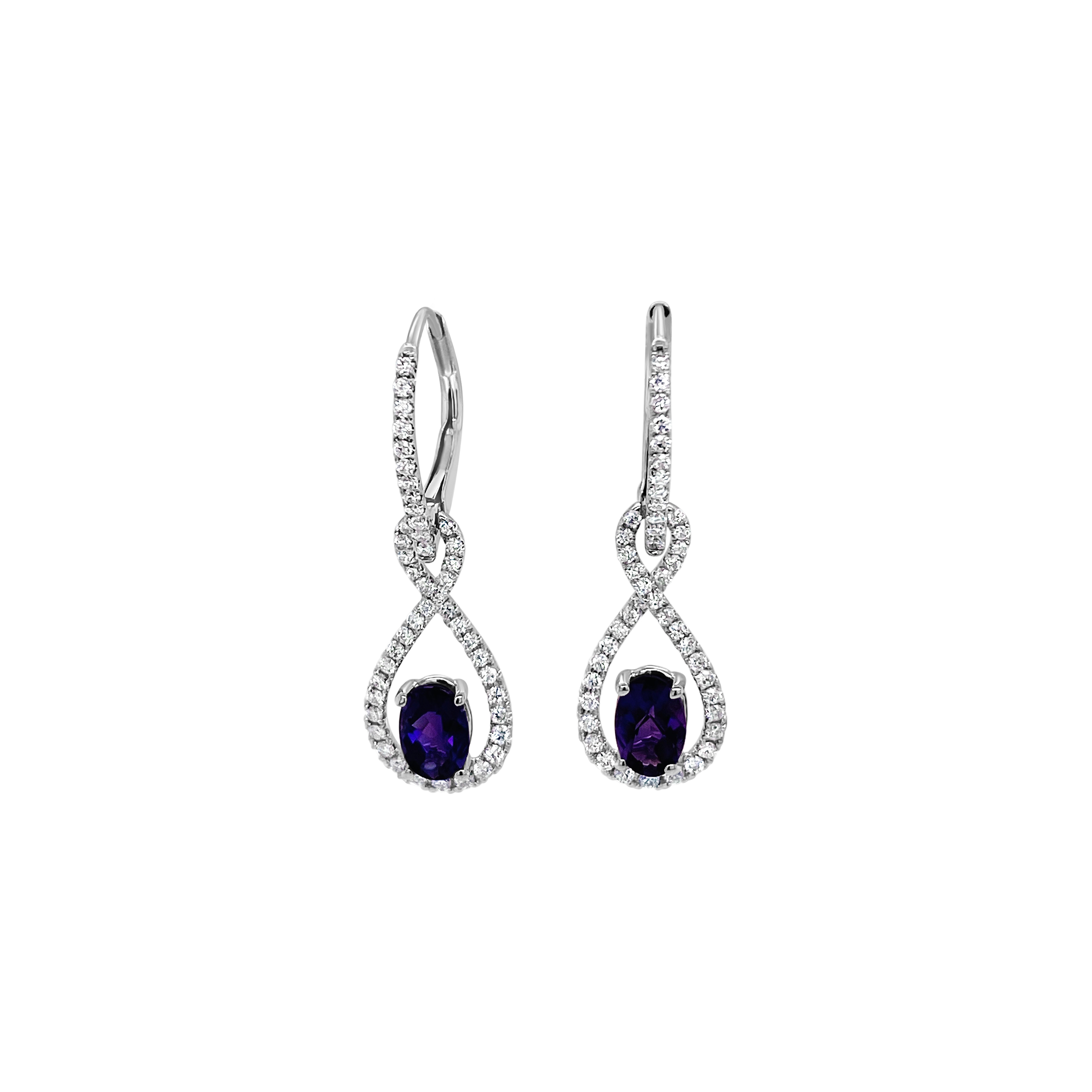 Irisa By Martin Binder Amethyst & Diamond Dangle Earrings