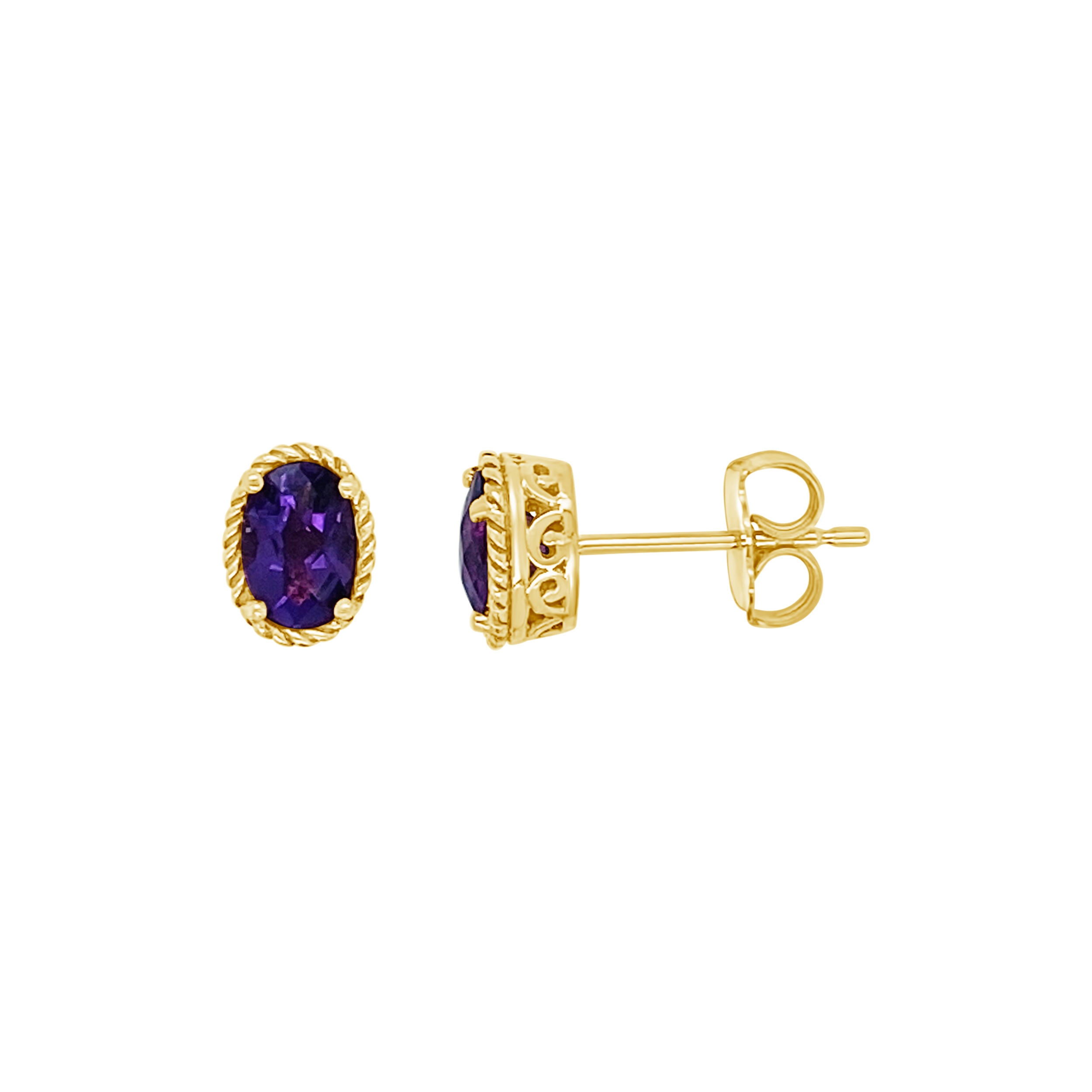 Irisa By Martin Binder Amethyst Rope Stud Earrings