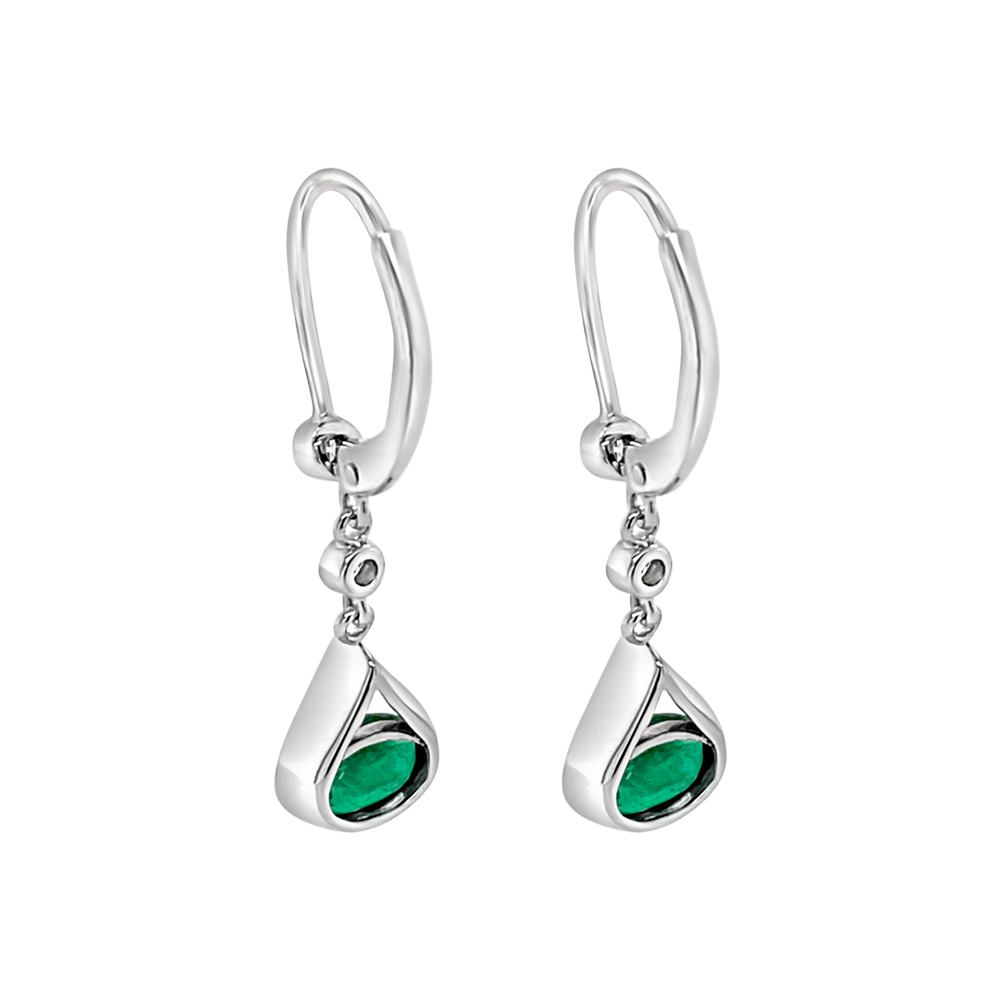 Irisa By Martin Binder Emerald & Diamond Dangle Earrings