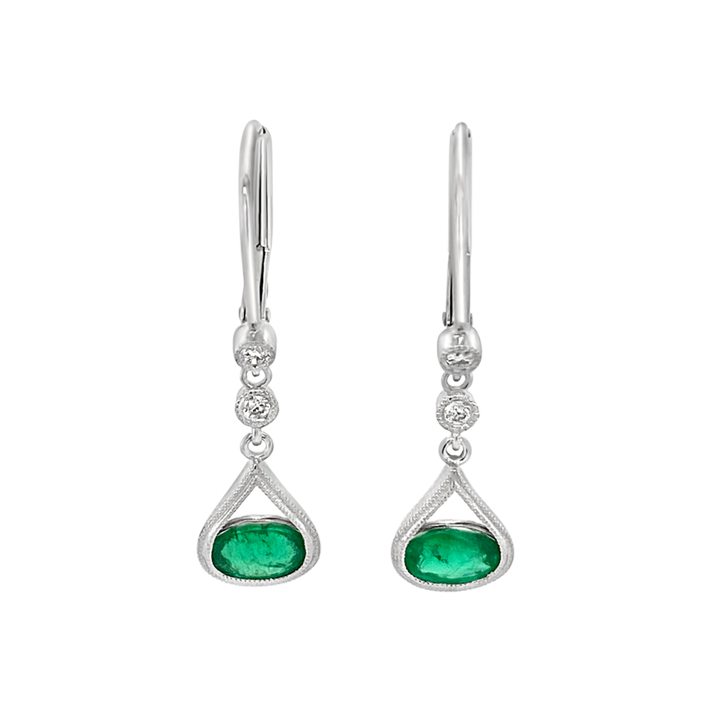 Irisa By Martin Binder Emerald & Diamond Dangle Earrings
