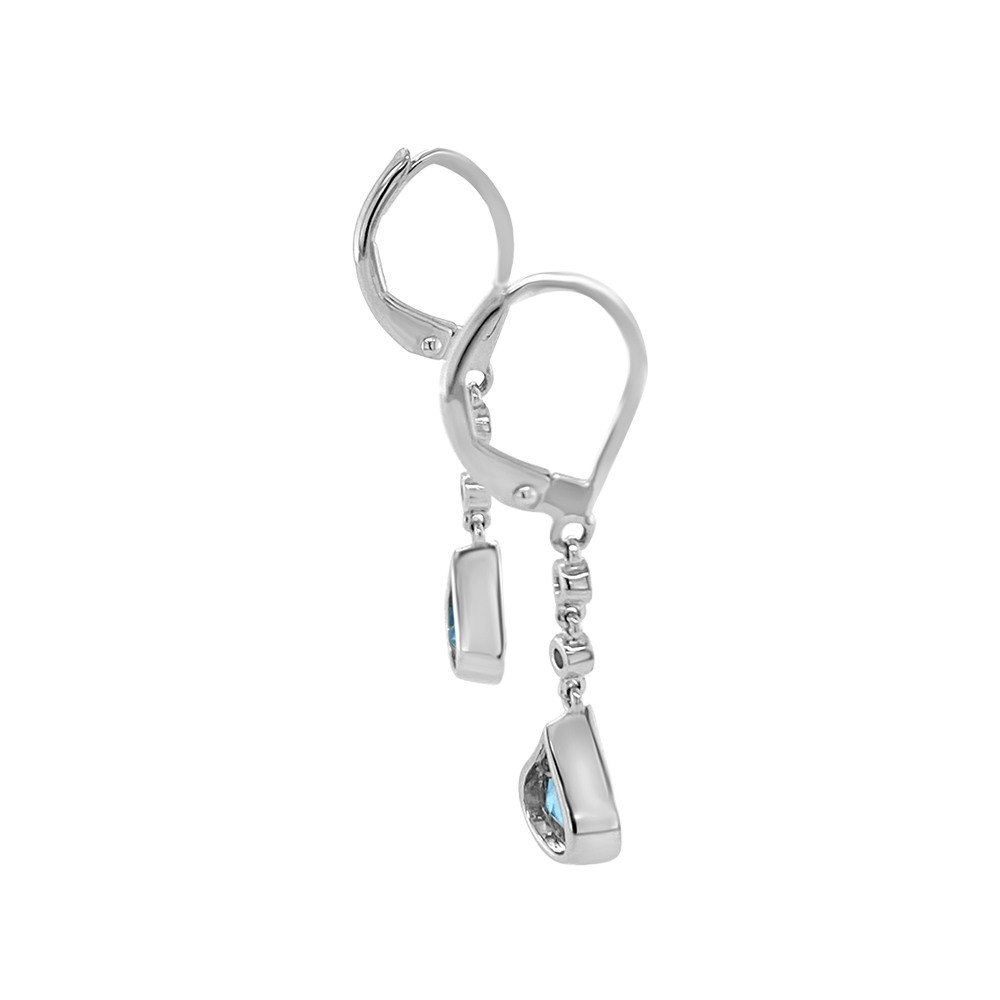 Irisa By Martin Binder Blue Topaz & Diamond Dangle Earrings