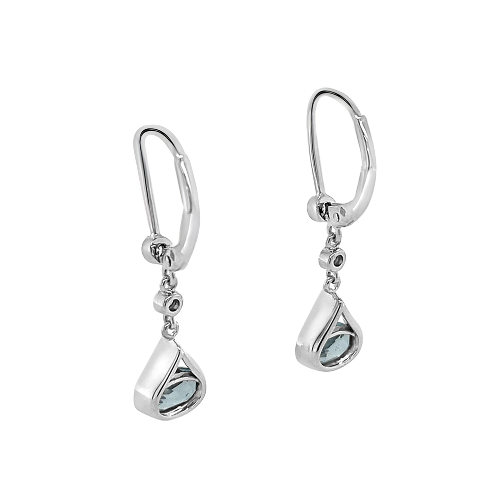 Irisa By Martin Binder Aquamarine & Diamond Dangle Earrings