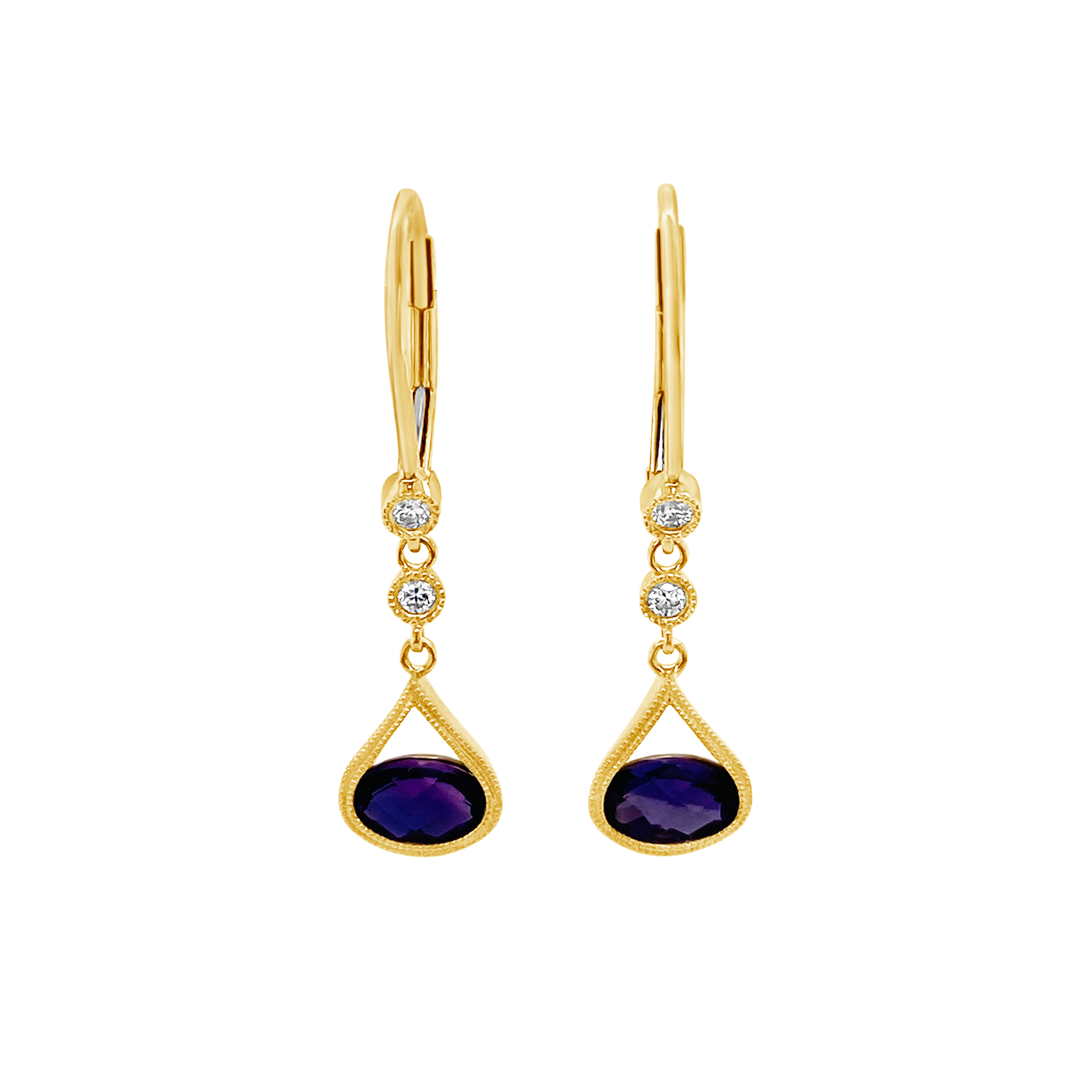 Irisa By Martin Binder Amethyst & Diamond Dangle Earrings