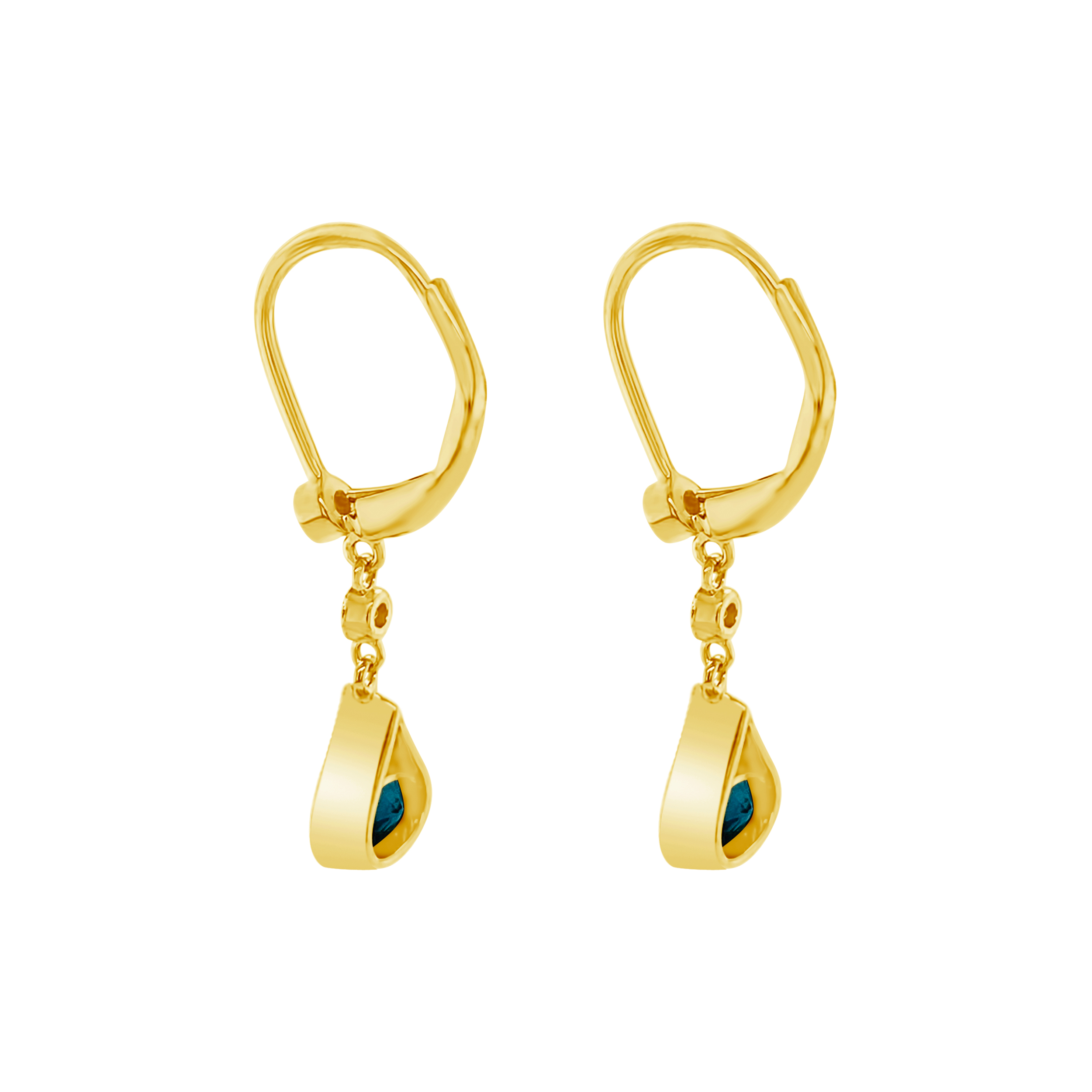 Irisa By Martin Binder Blue Zircon & Diamond Dangle Earrings