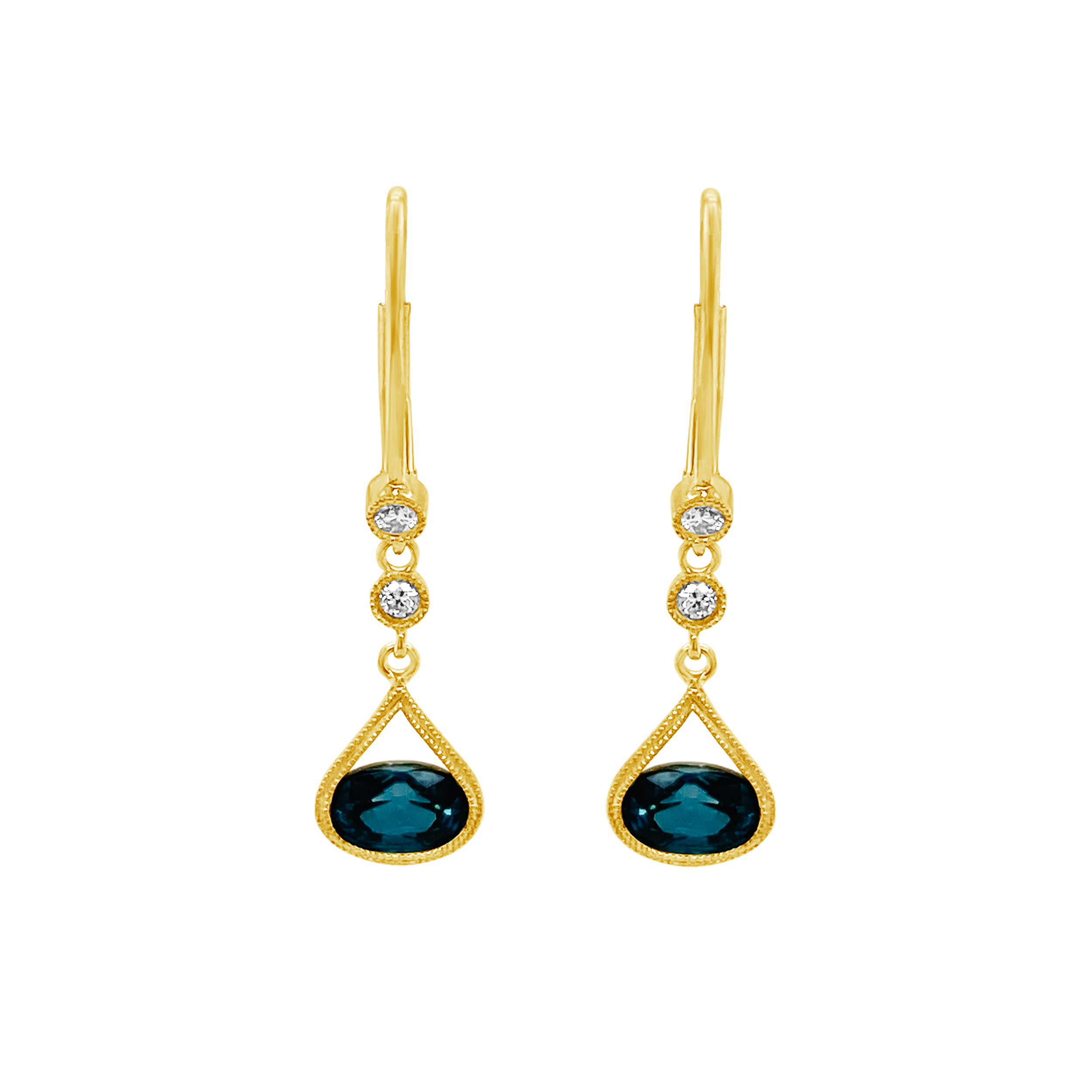 Irisa By Martin Binder Blue Zircon & Diamond Dangle Earrings