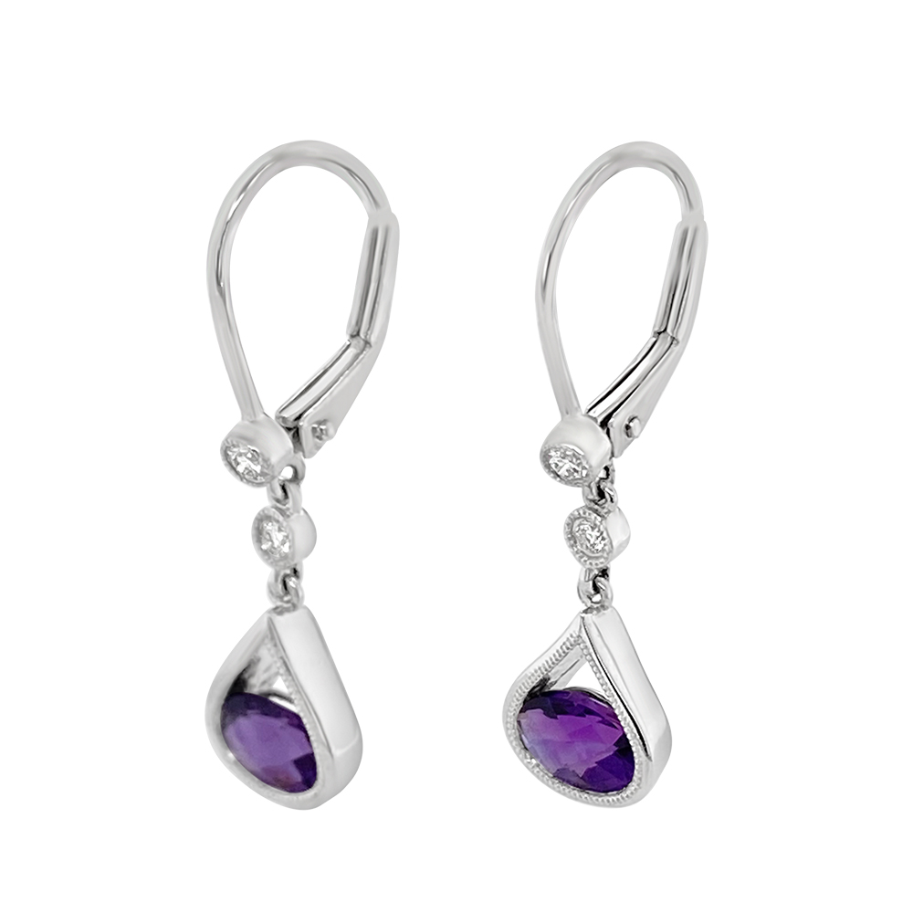 Irisa By Martin Binder Amethyst & Diamond Dangle Earrings