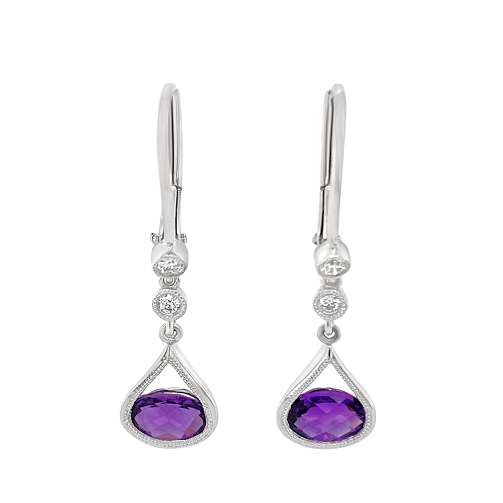 Irisa By Martin Binder Amethyst & Diamond Dangle Earrings