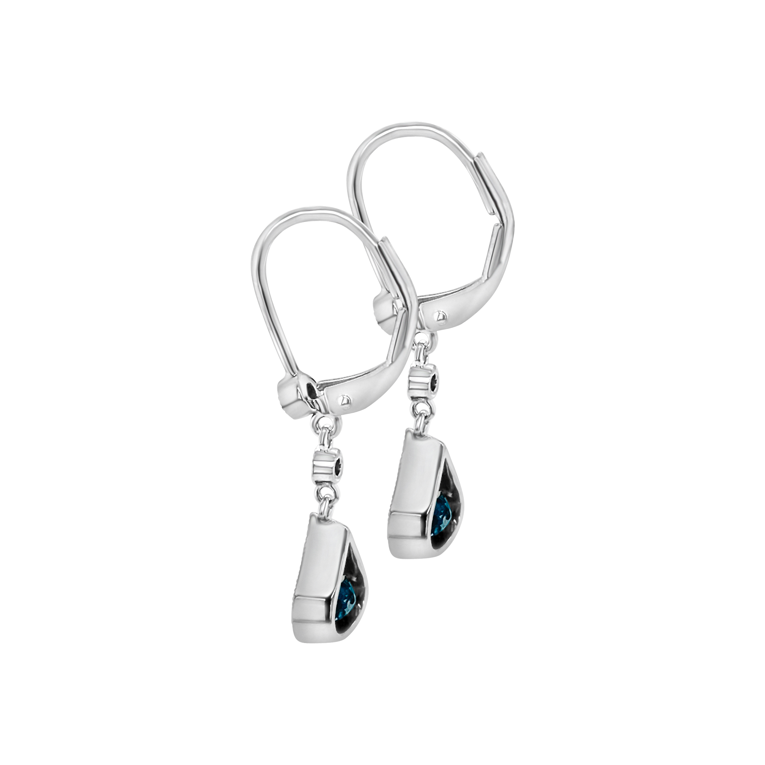 Irisa By Martin Binder Blue Zircon & Diamond Dangle Earrings