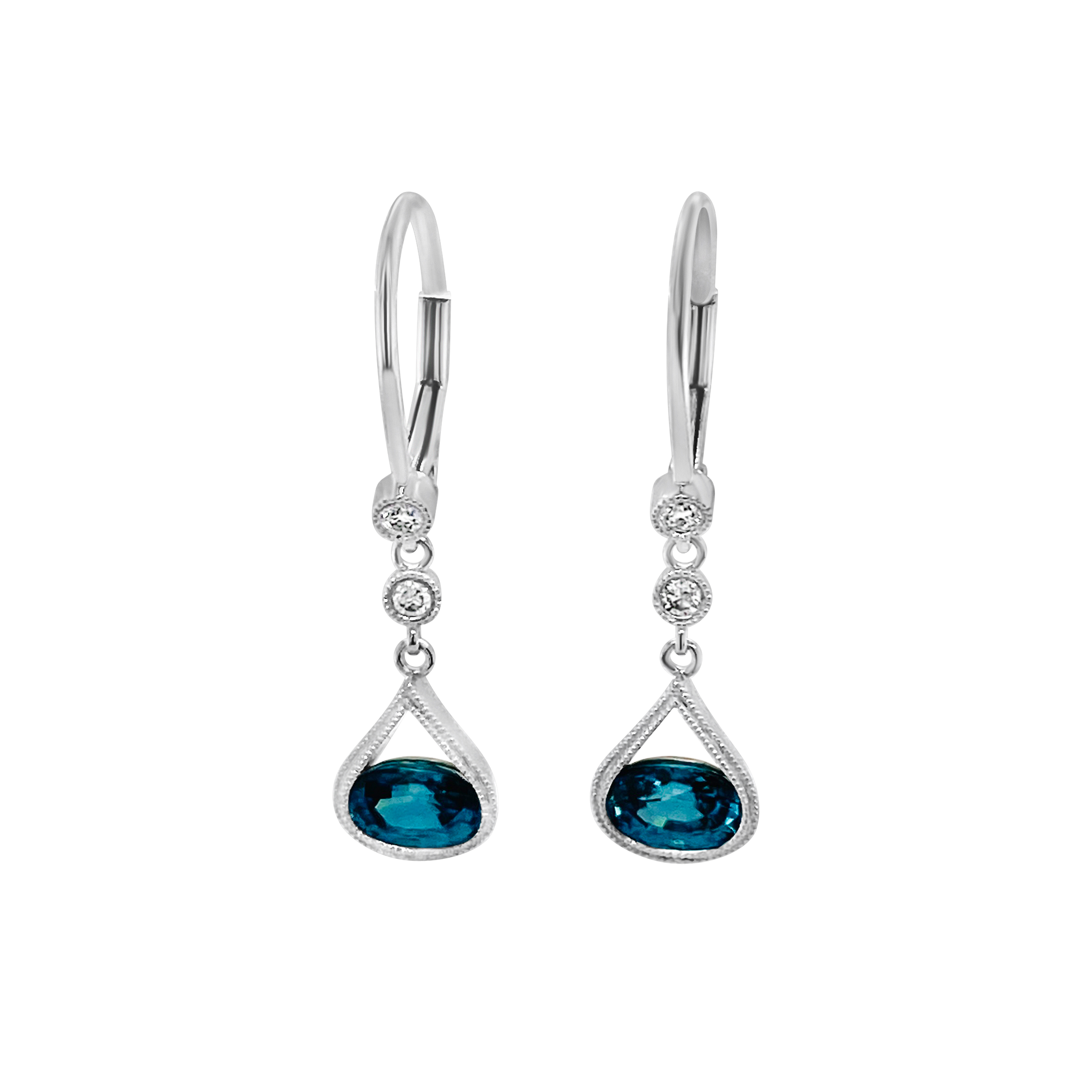 Irisa By Martin Binder Blue Zircon & Diamond Dangle Earrings