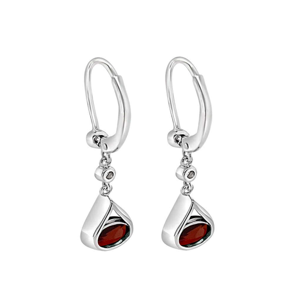 Irisa By Martin Binder Garnet & Diamond Dangle Earrings