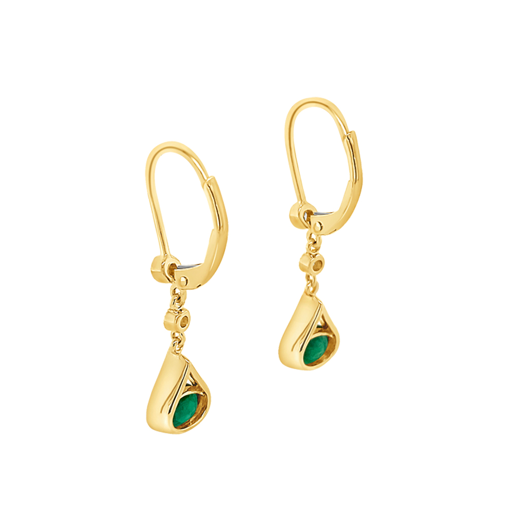 Irisa By Martin Binder Emerald & Diamond Dangle Earrings