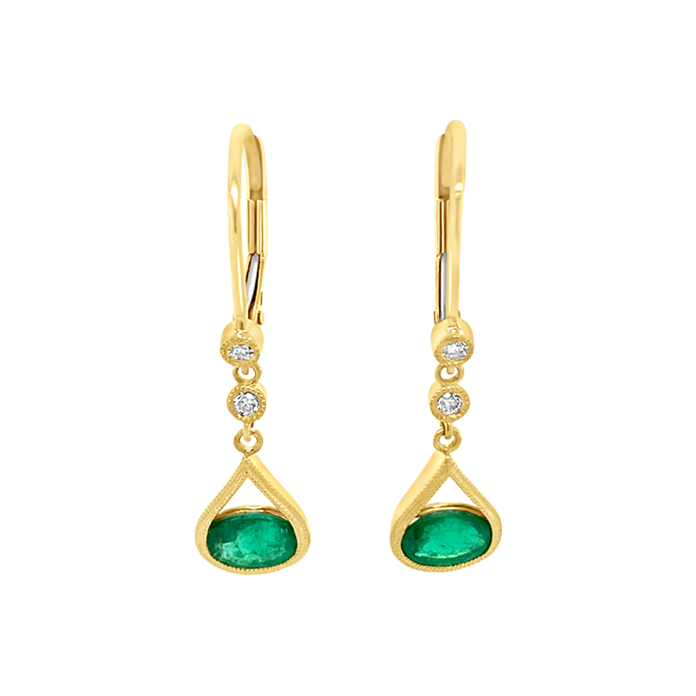 Irisa By Martin Binder Emerald & Diamond Dangle Earrings