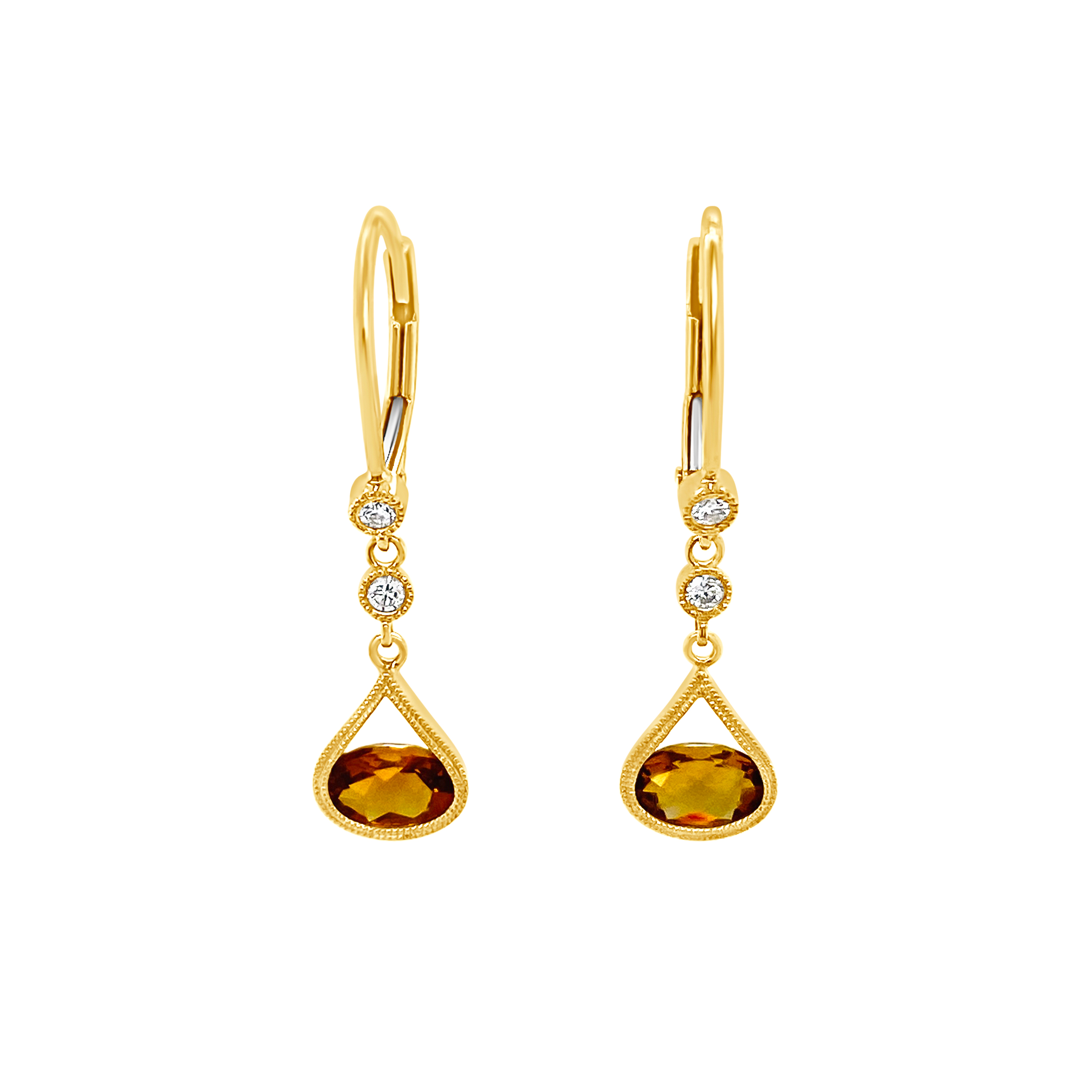 Irisa By Martin Binder Citrine & Diamond Dangle Earrings