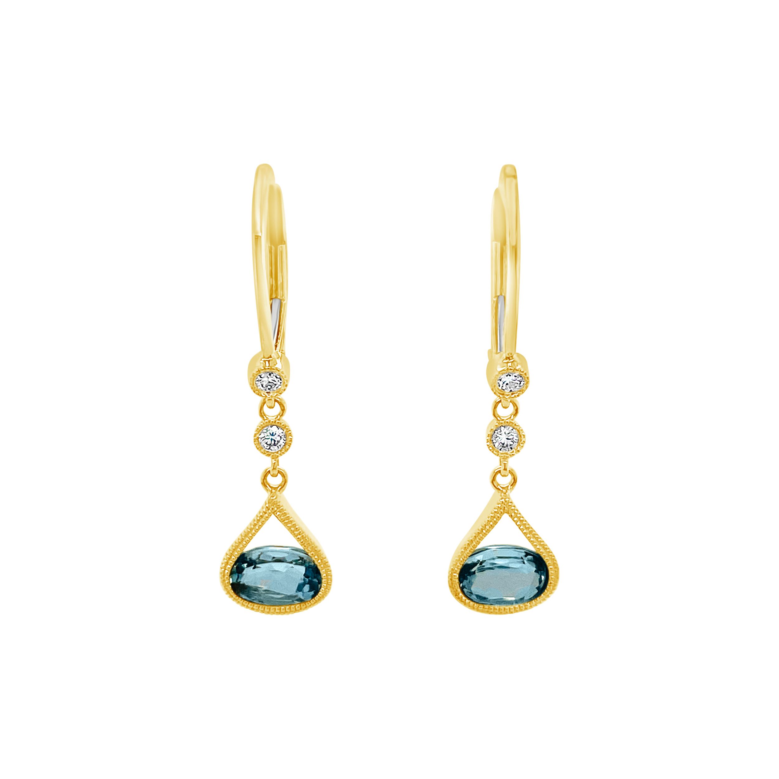 Irisa By Martin Binder Aquamarine & Diamond Dangle Earrings