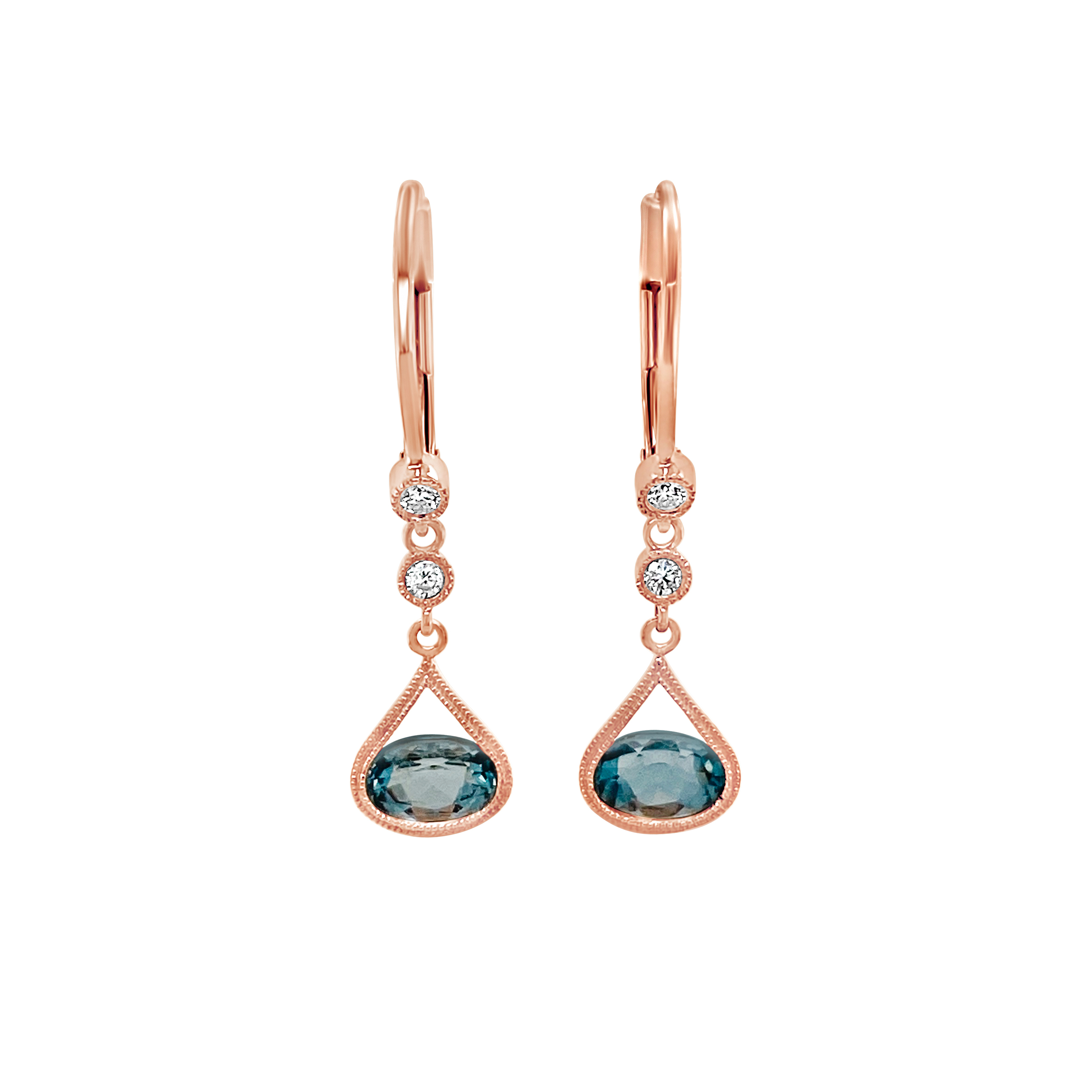 Irisa By Martin Binder Aquamarine & Diamond Dangle Earrings