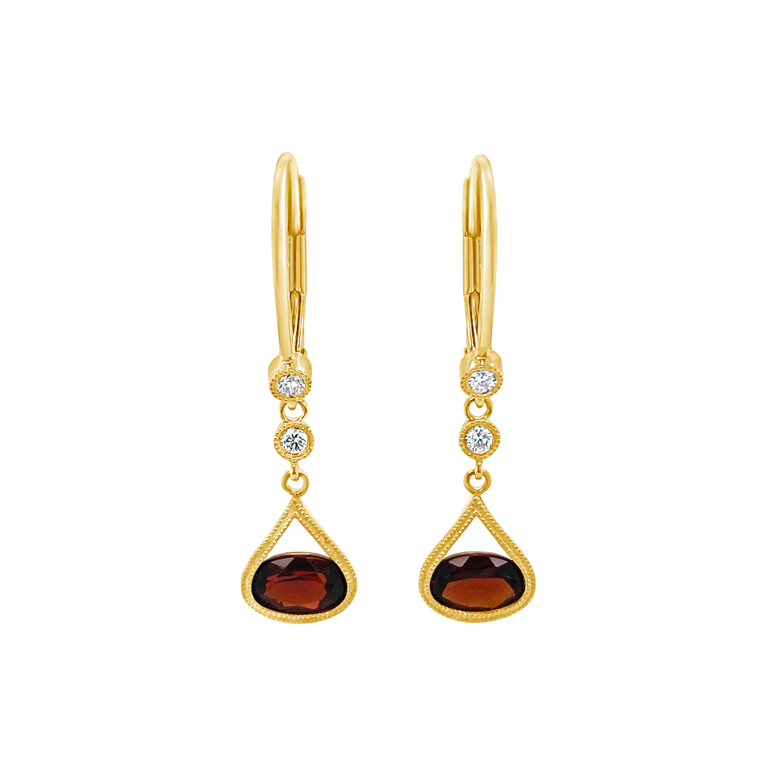 Irisa By Martin Binder Garnet & Diamond Dangle Earrings