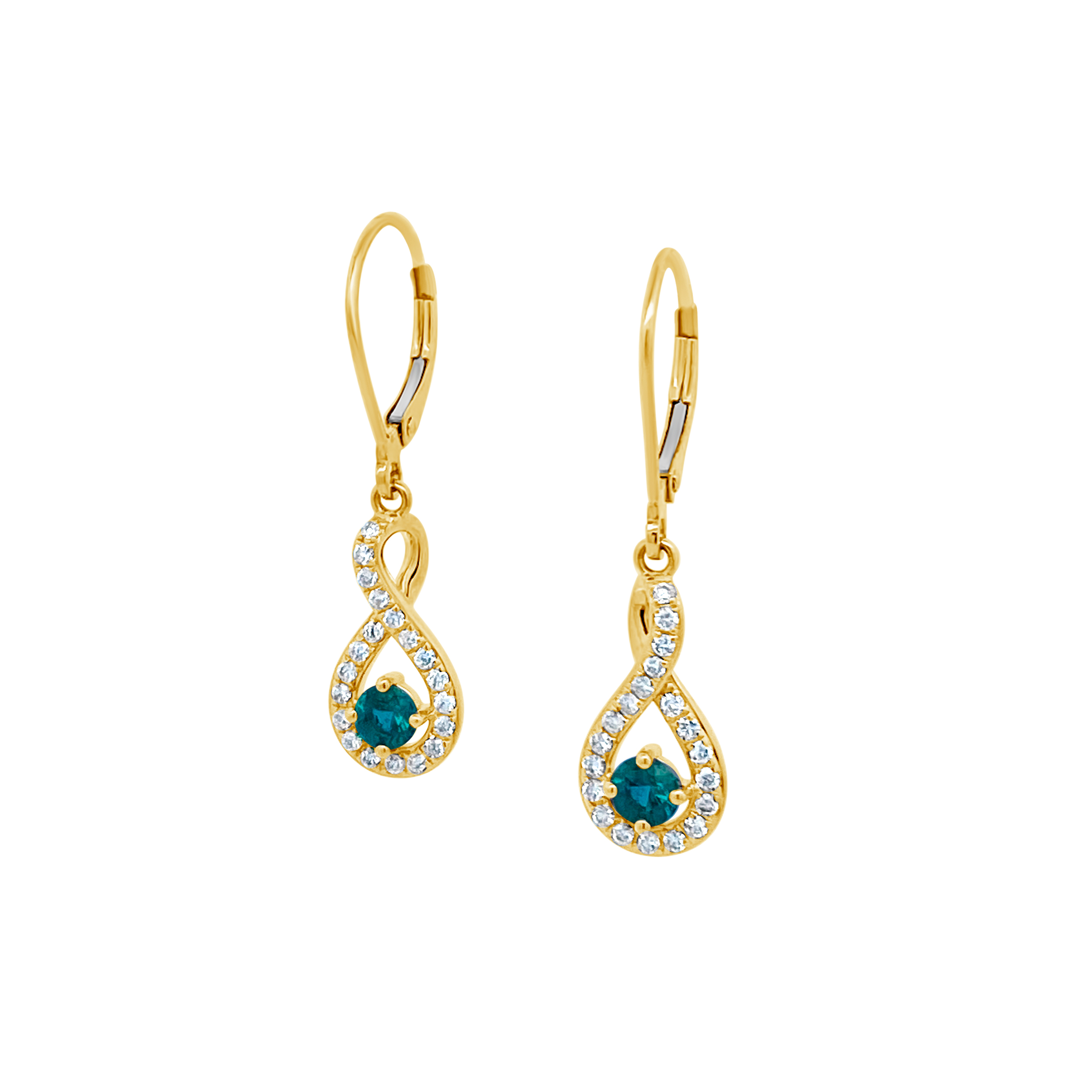 Irisa by Martin Binder Emerald & Diamond Twist Dangle Earrings