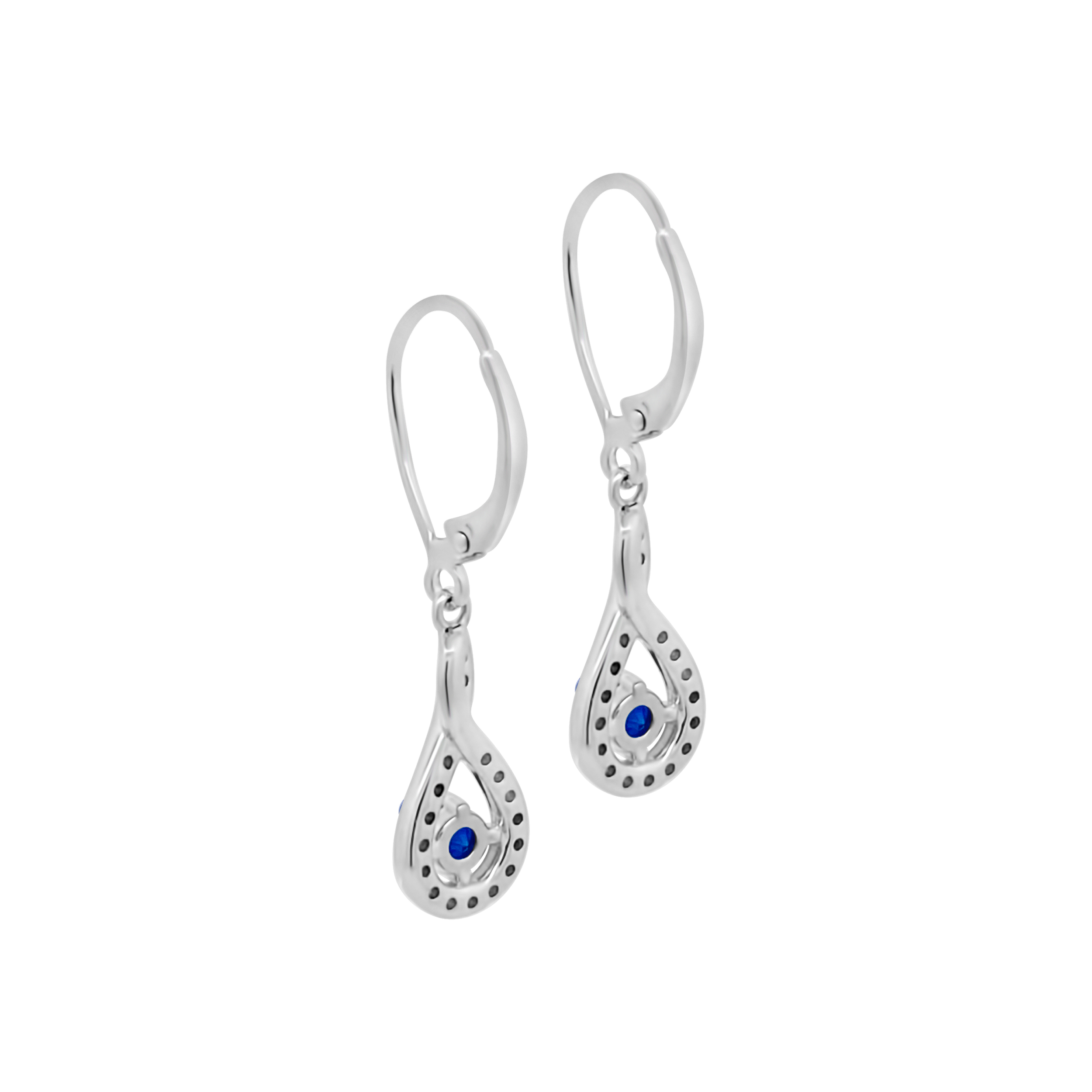 Irisa by Martin Binder Blue Sapphire & Diamond Twist Dangle Earrings