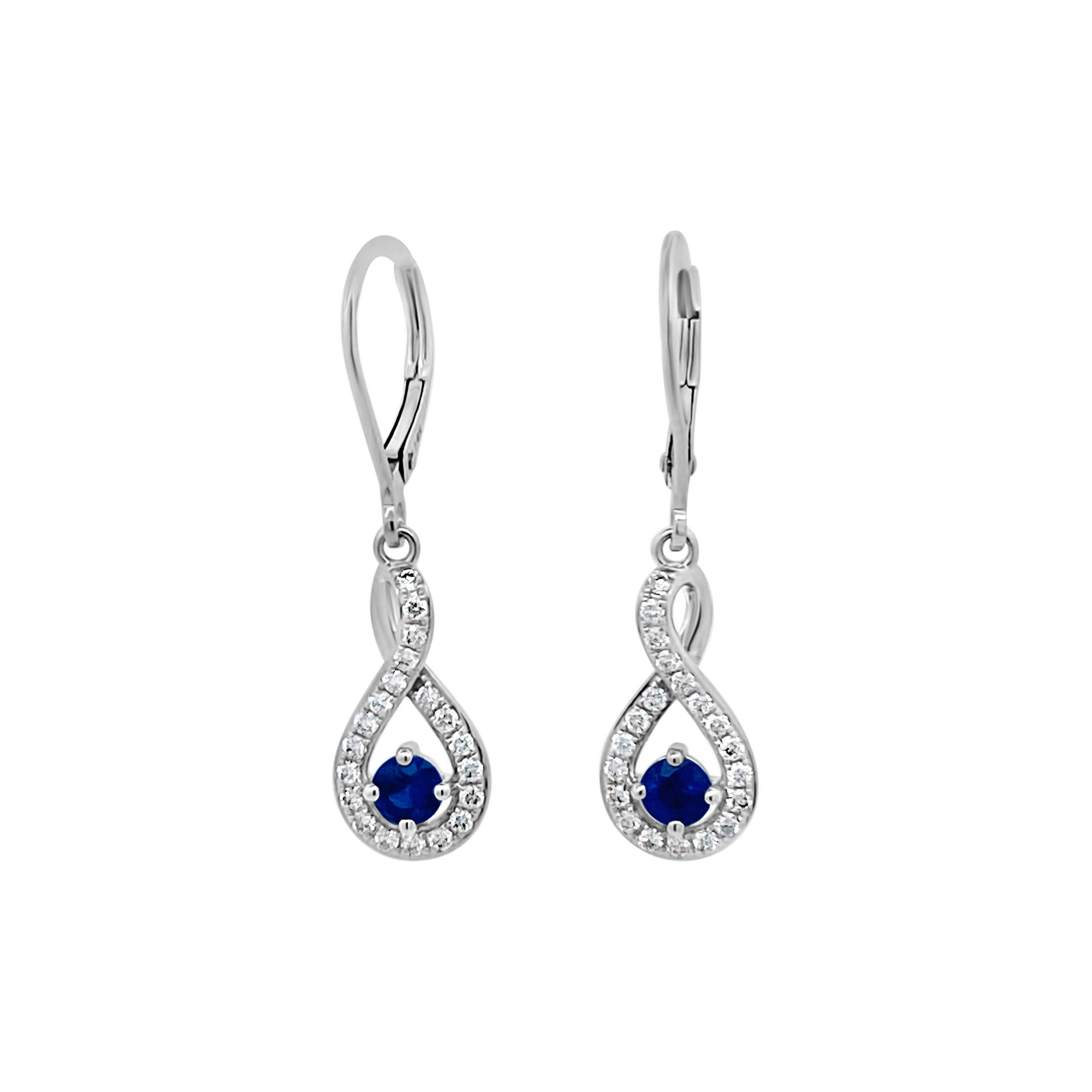 Irisa by Martin Binder Blue Sapphire & Diamond Twist Dangle Earrings