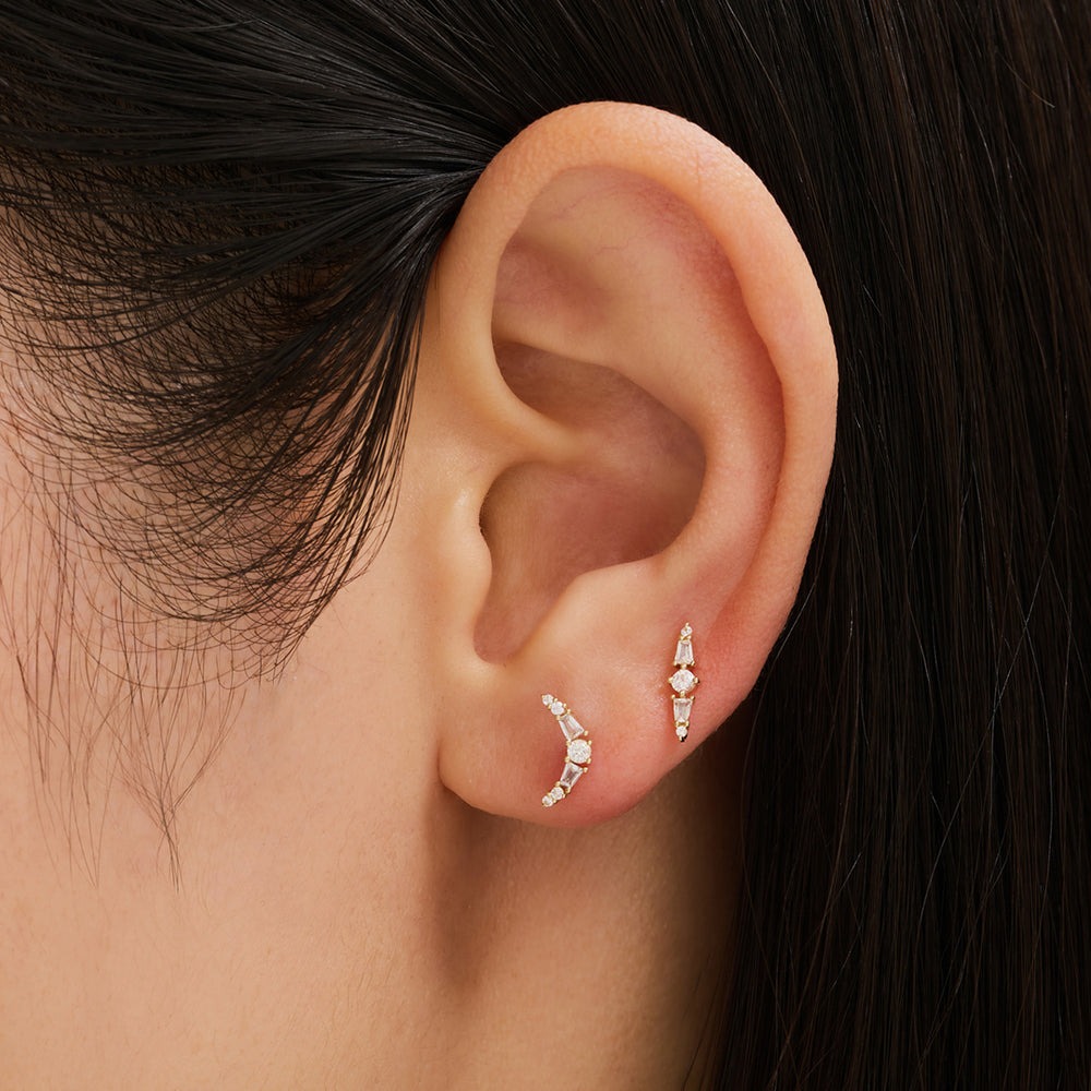 Aurelie Gi Vienna White Sapphire Stud Earrings
