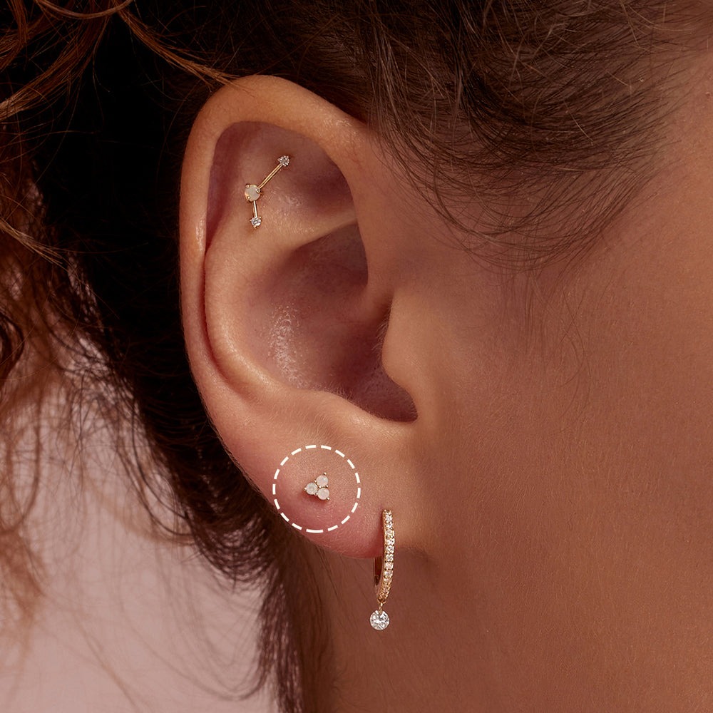 Aurelie Gi Dahlia Tri Opal Stud Earrings