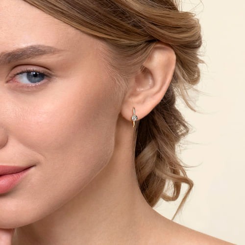 Gabriel & Co. Contemporary White Sapphire J Hoop Earrings