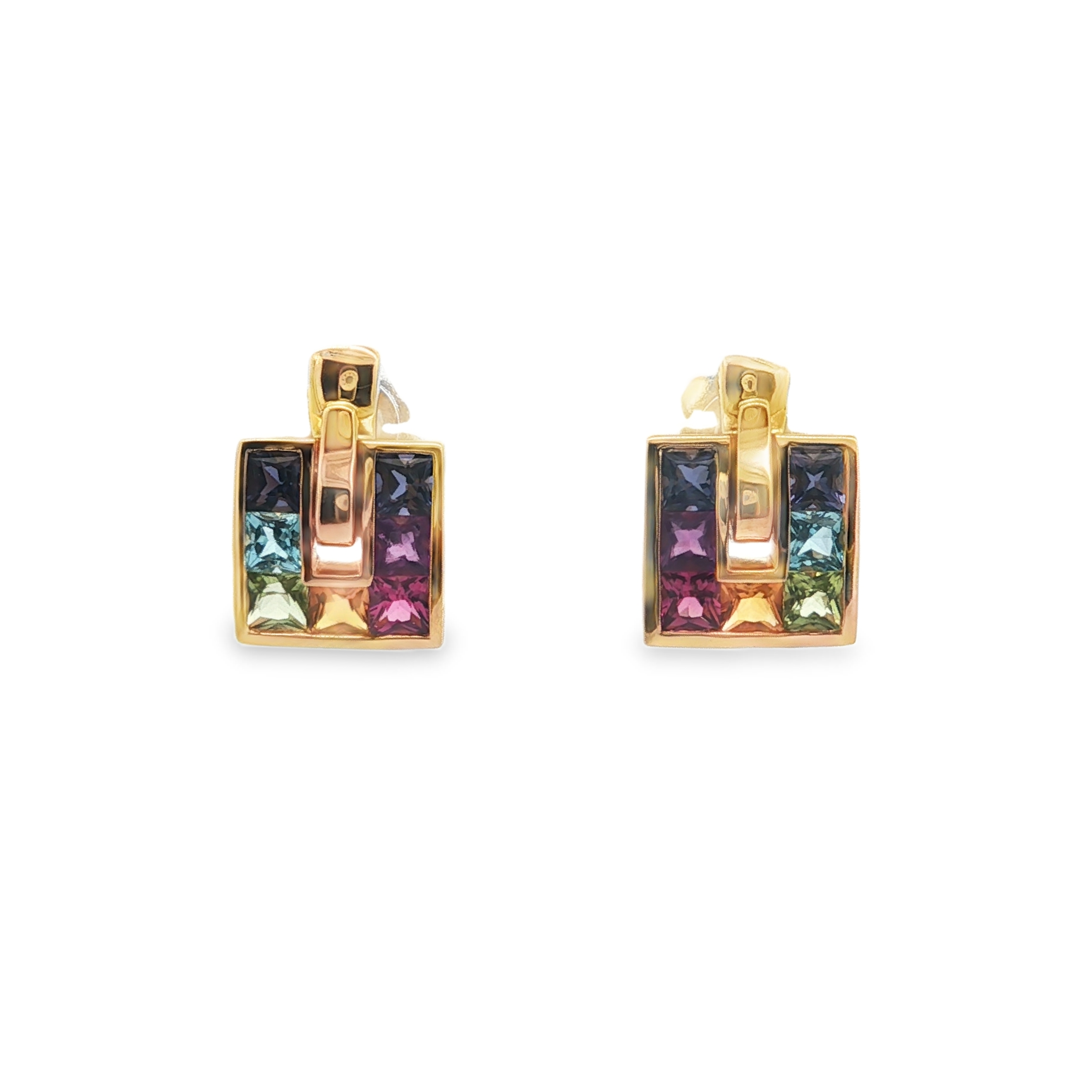 Estate by Martin Binder Multi Color Gemstone Earrings
