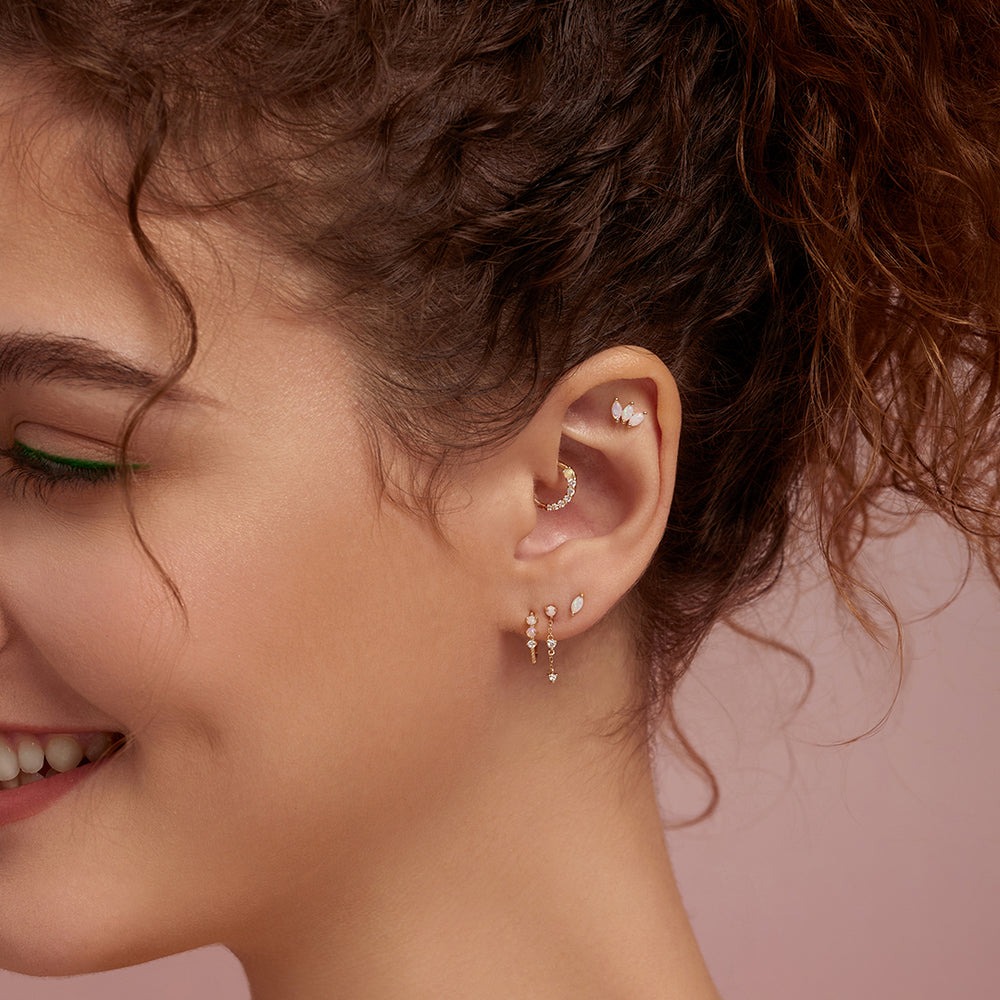 Aurelie Gi Bloom Triple Opal Stud Earrings