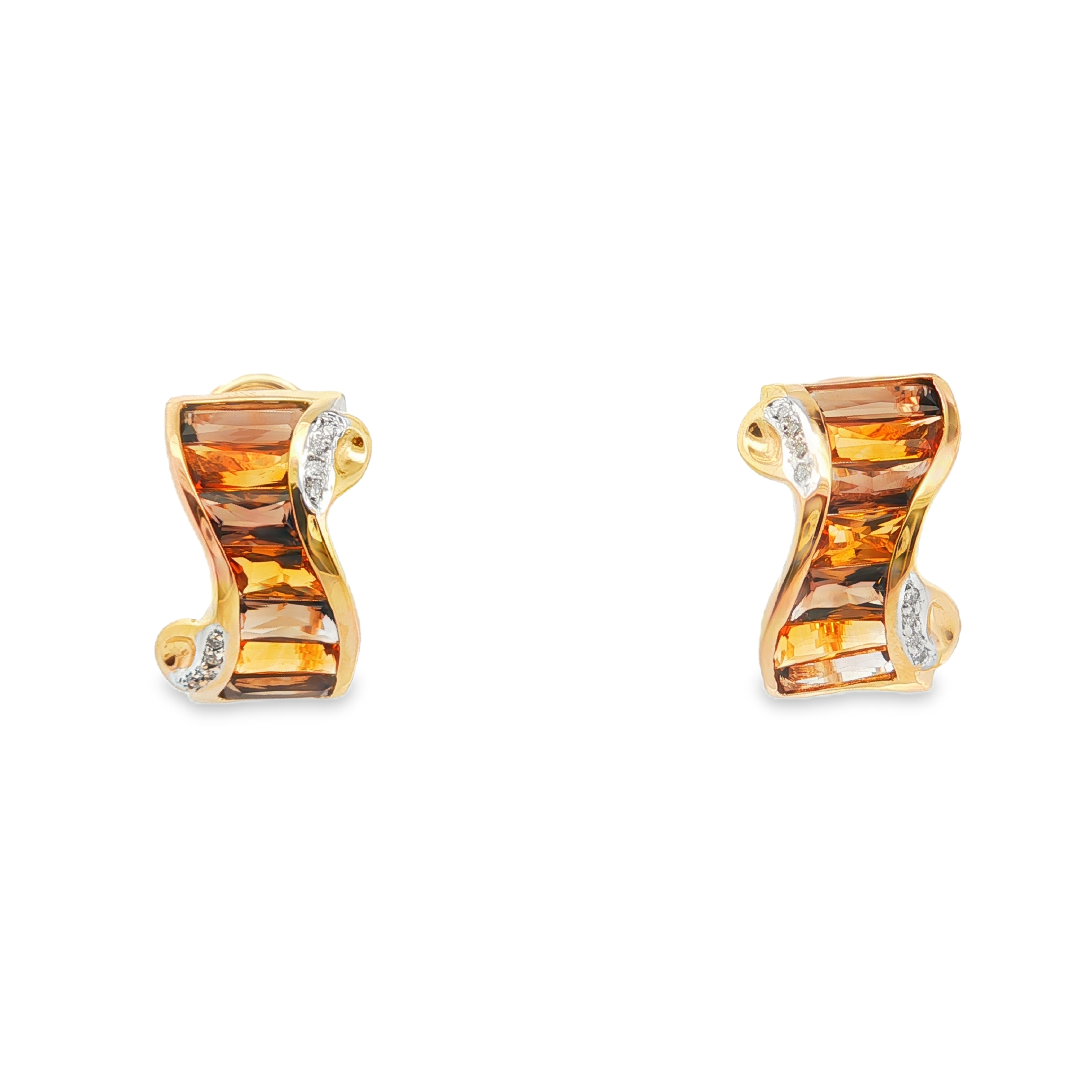 Estate by Martin Binder Citrine & Smoky Quartz Earrings