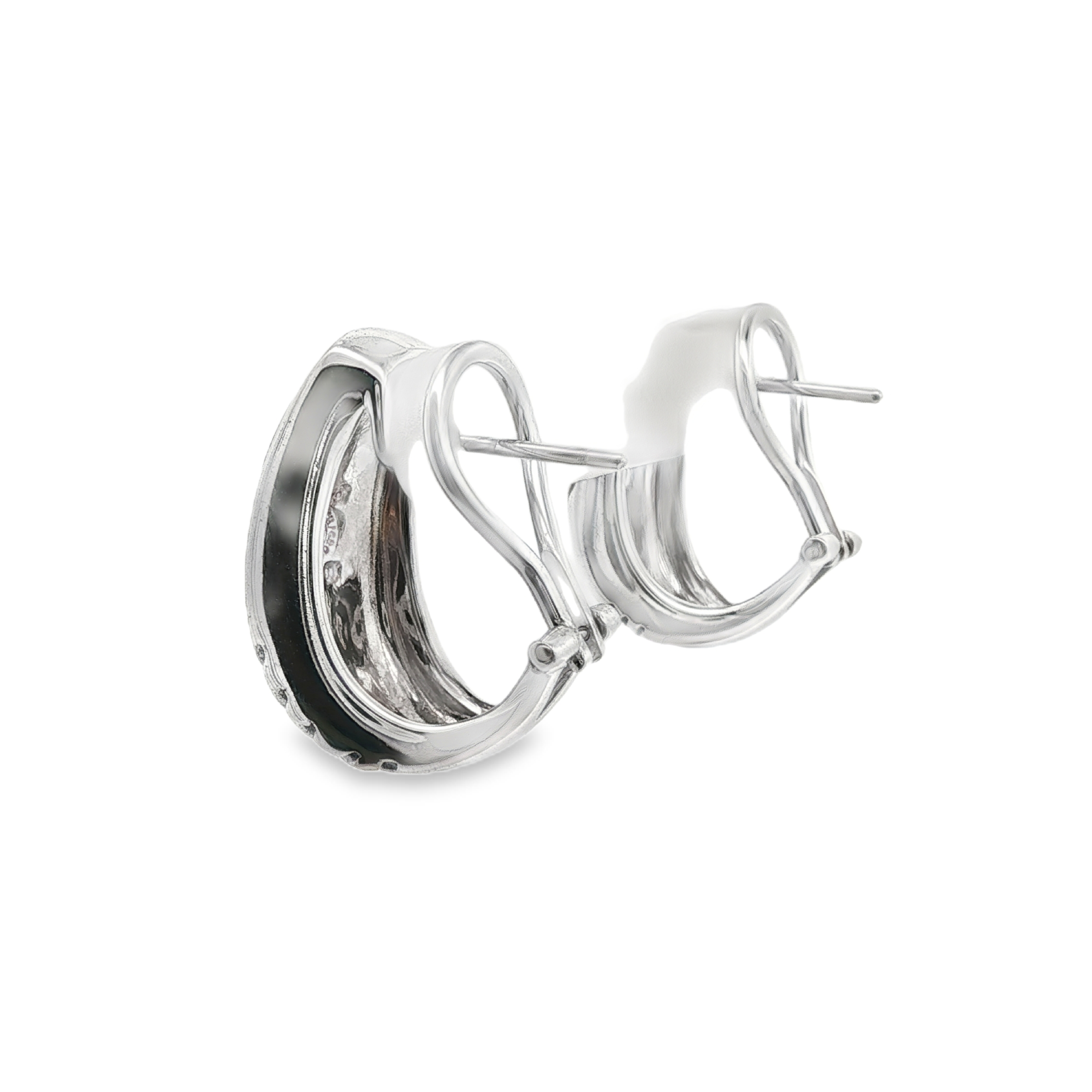 Estate by Martin Binder Black Onyx & Mother of Pearl Earrings