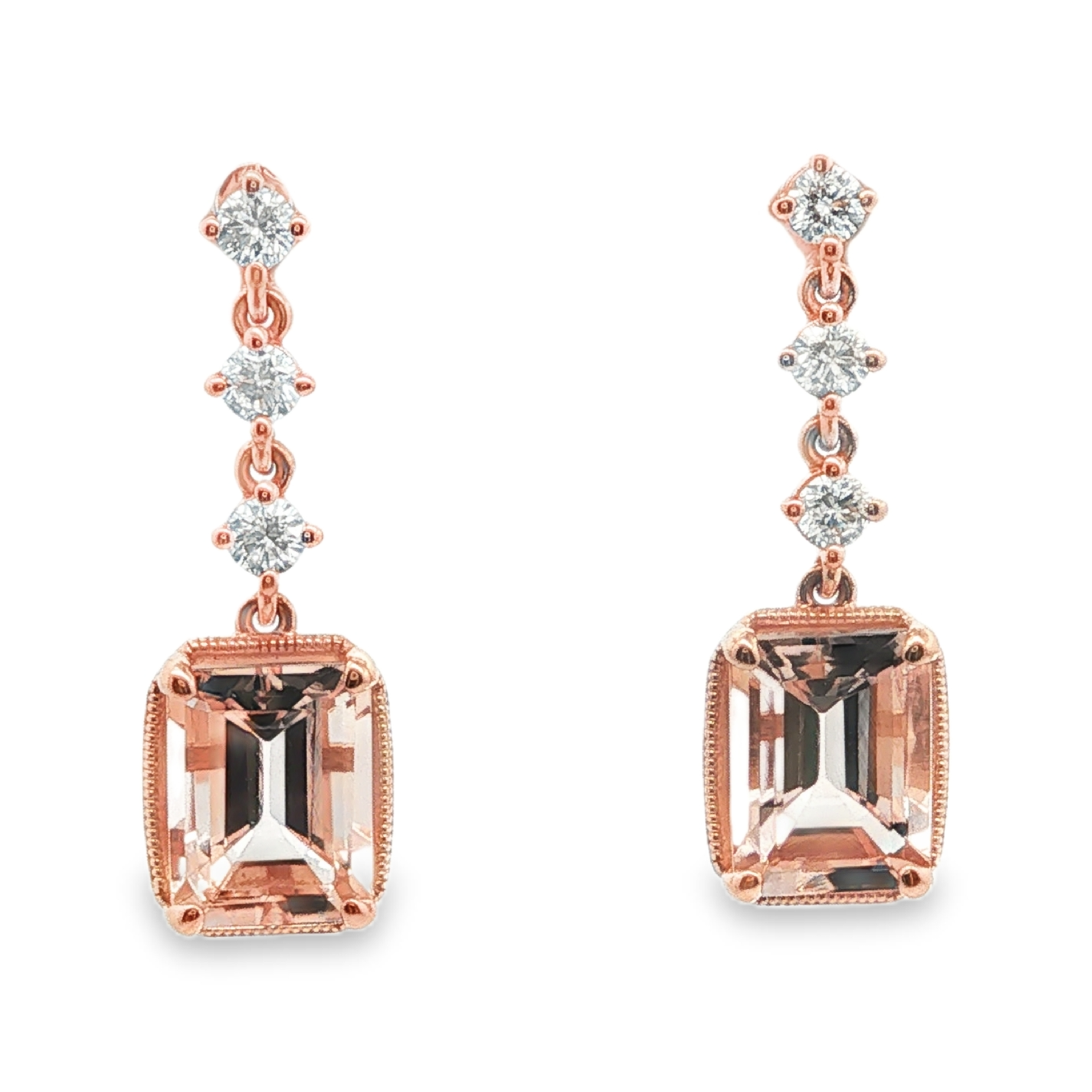 Irisa by Martin Binder Morganite & Diamond Dangle Earrings